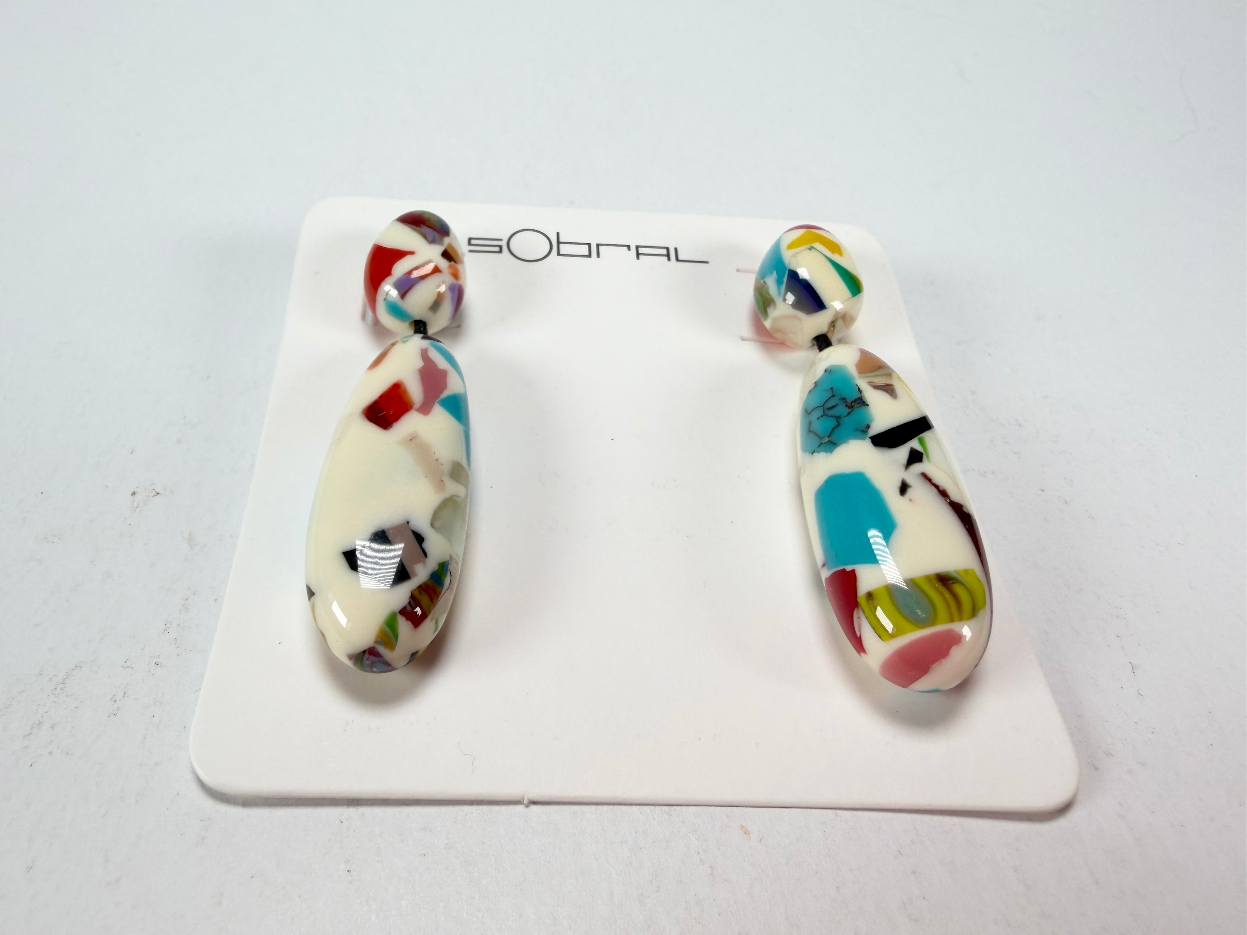 Sobral - Caillou Marfim "Caillou" Resin Earrings ( 005427 )