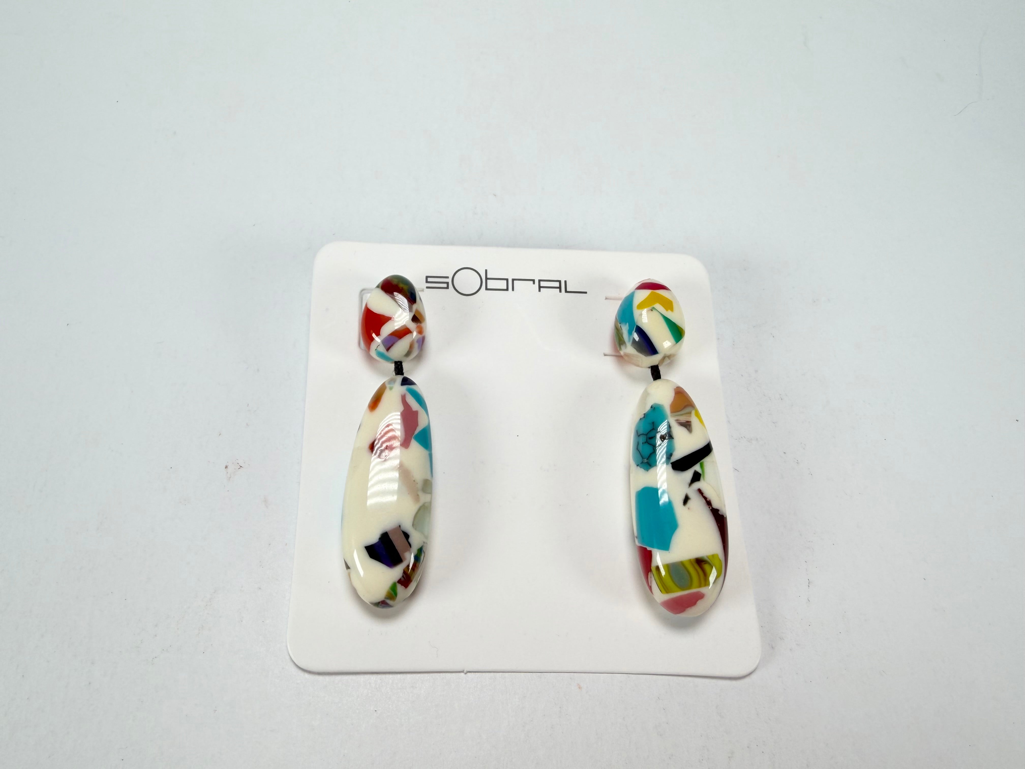 Sobral - Caillou Marfim "Caillou" Resin Earrings ( 005427 )