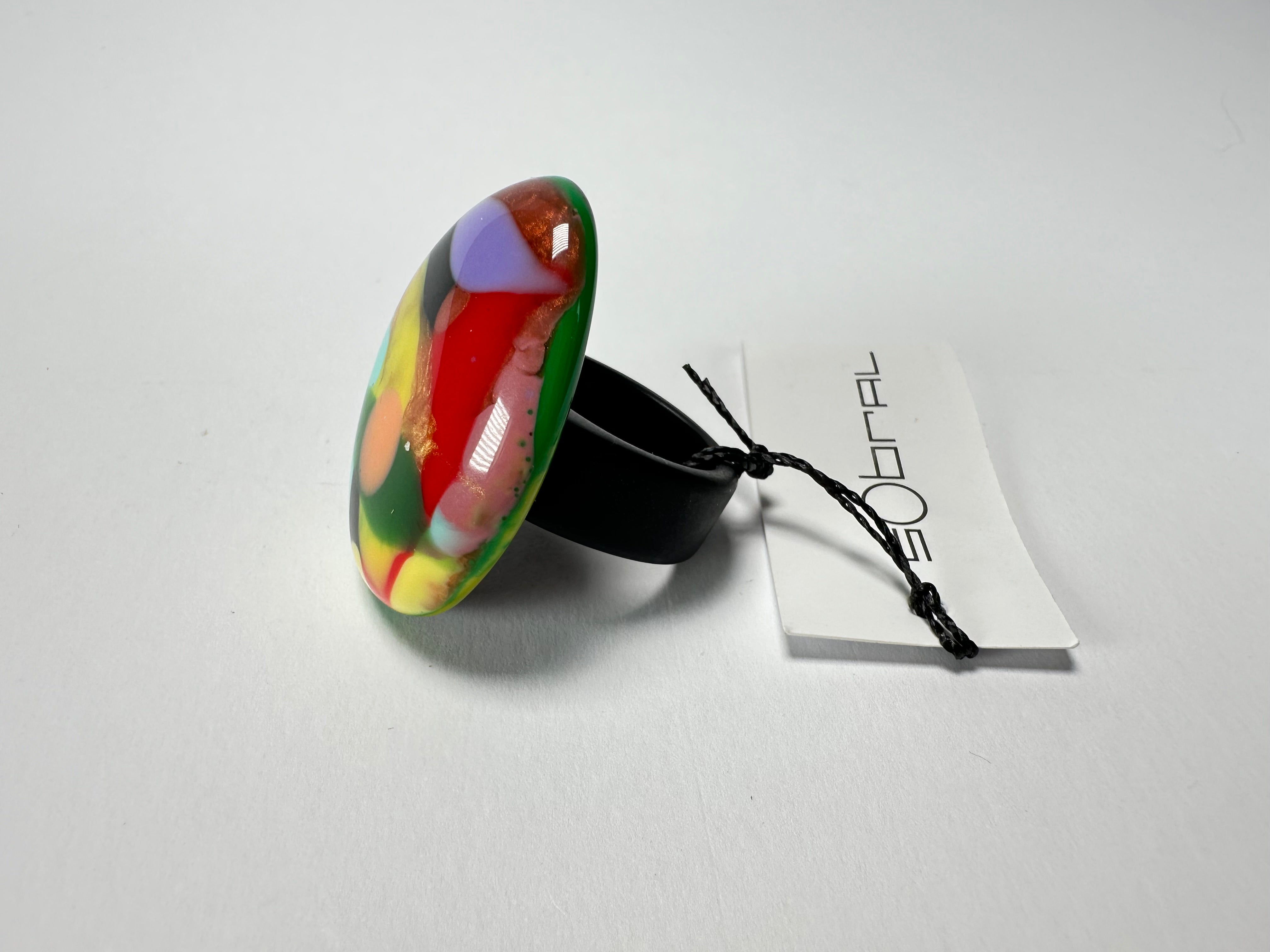 Sobral - Multi-Colour "K" Resin Ring ( 005146 ) - Size UK U / US 10
