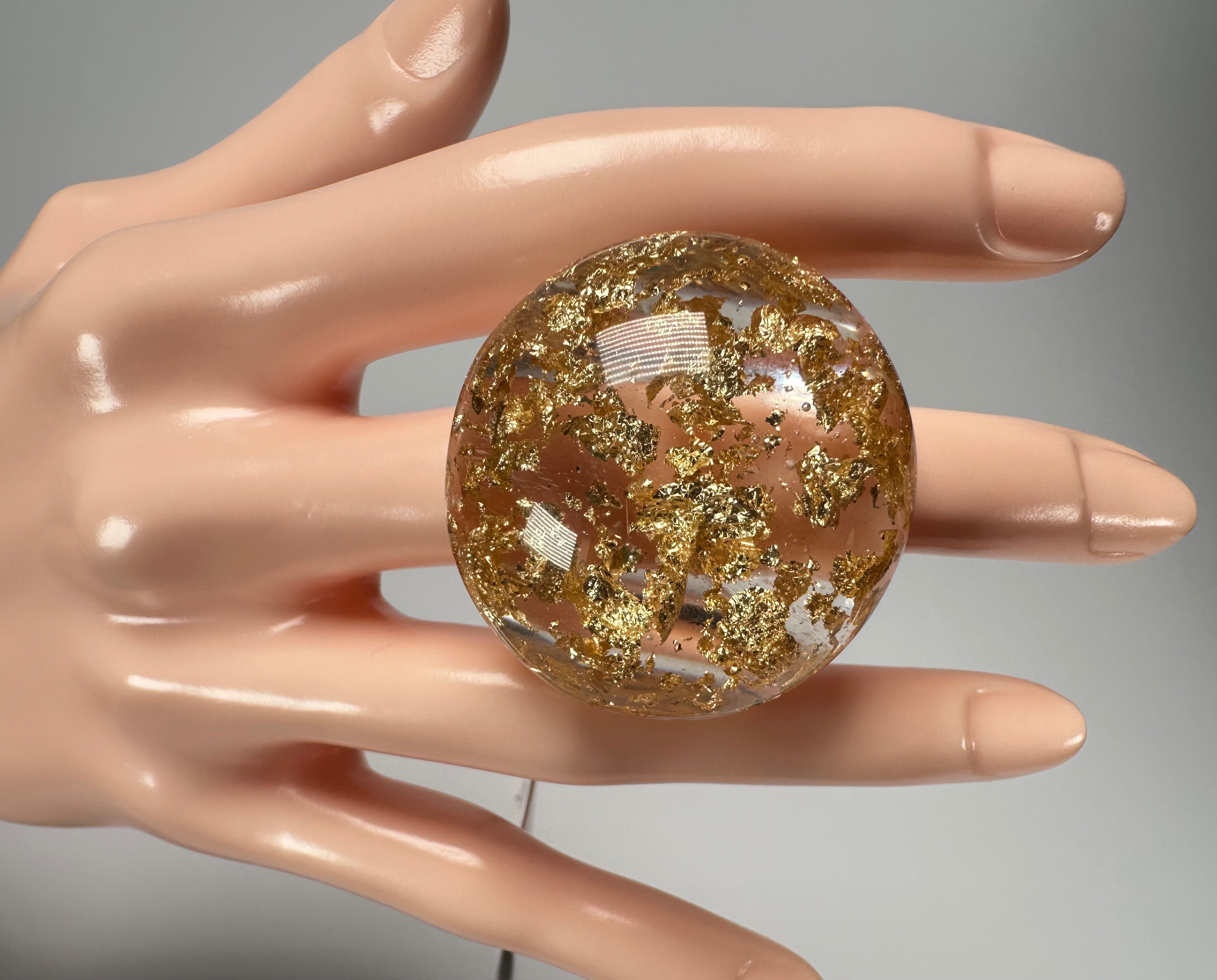 Sobral - Metalique "Afrodite" Resin Ring ( 002789 ) - Size UK R / US 8.5