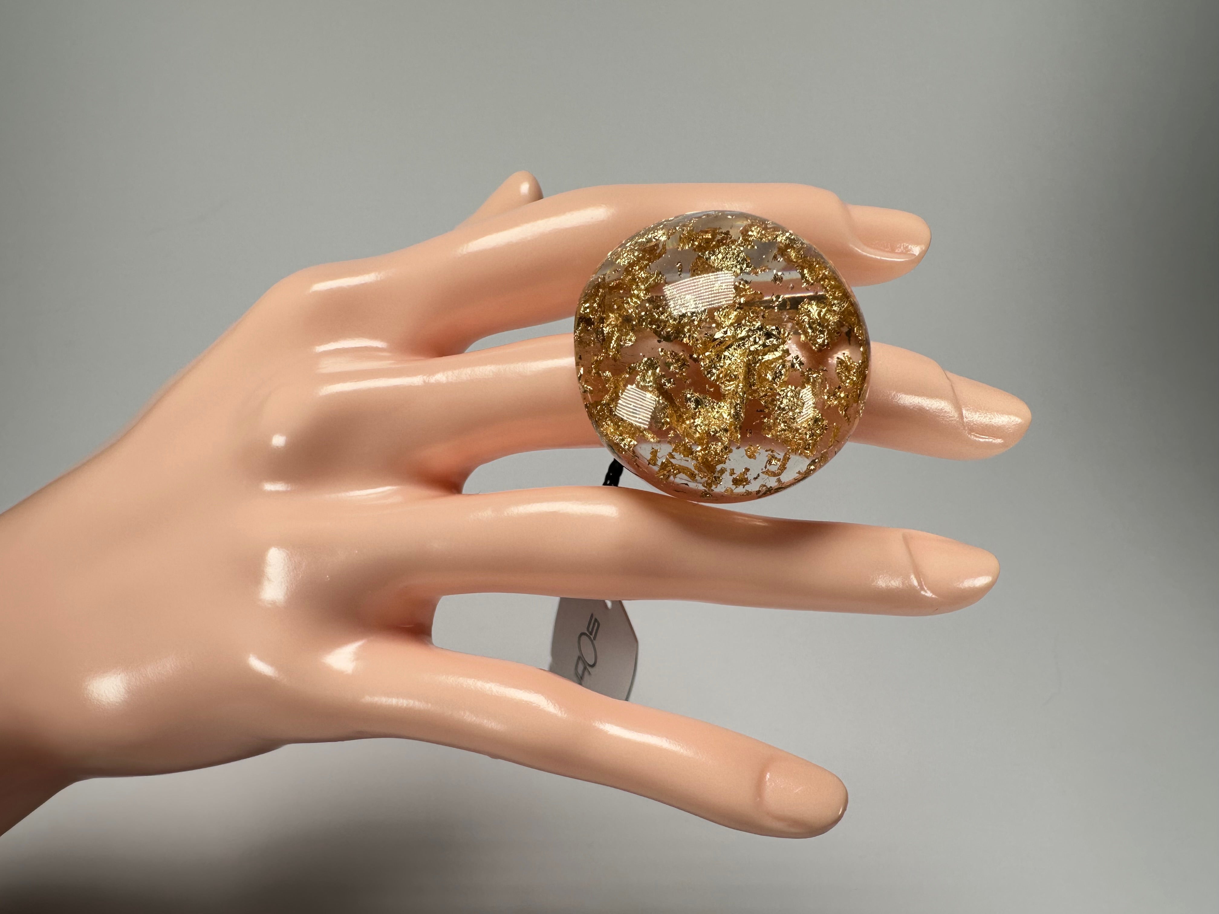 Sobral - Metalique "Afrodite" Resin Ring ( 002789 ) - Size UK R / US 8.5