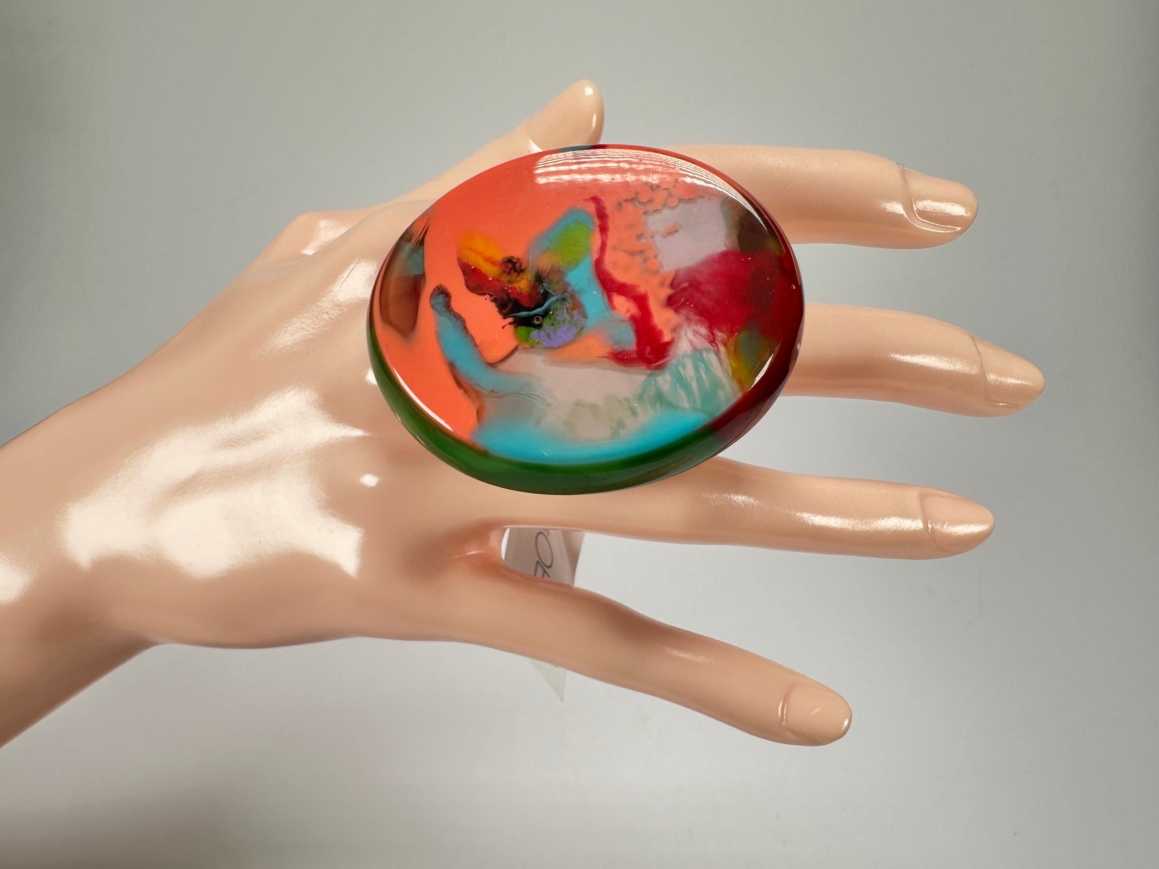 Sobral - Multi-Colour "Munique" K.Polido Resin Ring ( 005145 ) - Size UK P / US 8