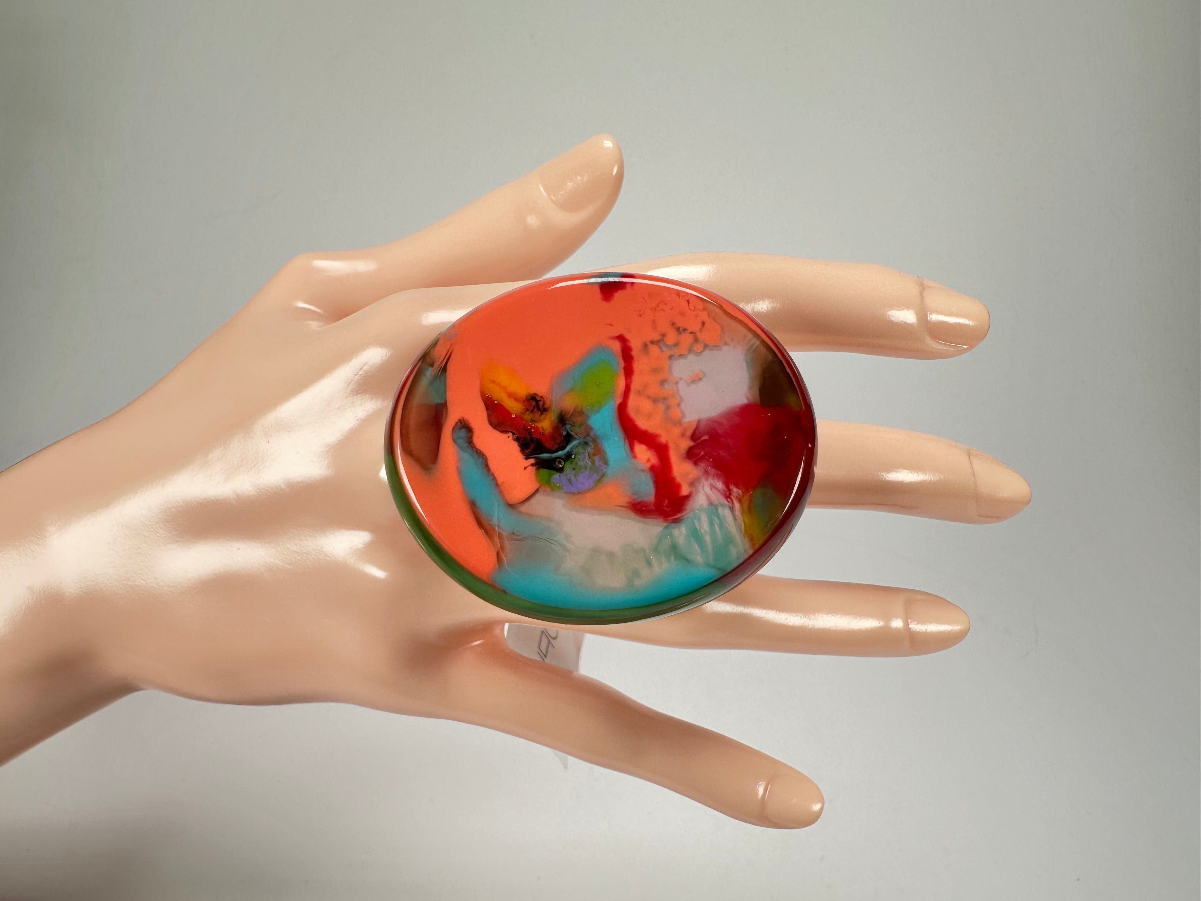 Sobral - Multi-Colour "Munique" K.Polido Resin Ring ( 005145 ) - Size UK P / US 8