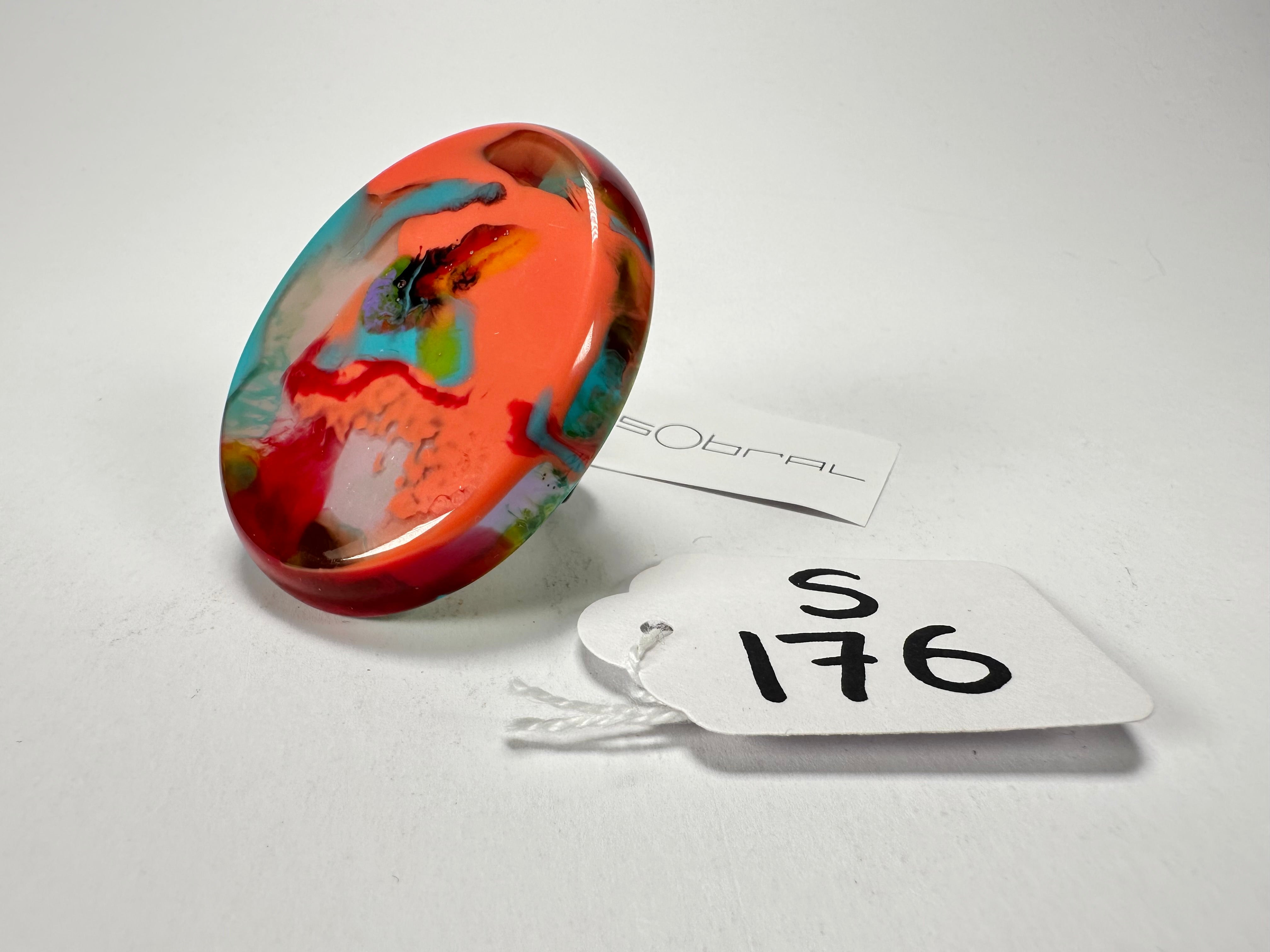 Sobral - Multi-Colour "Munique" K.Polido Resin Ring ( 005145 ) - Size UK P / US 8