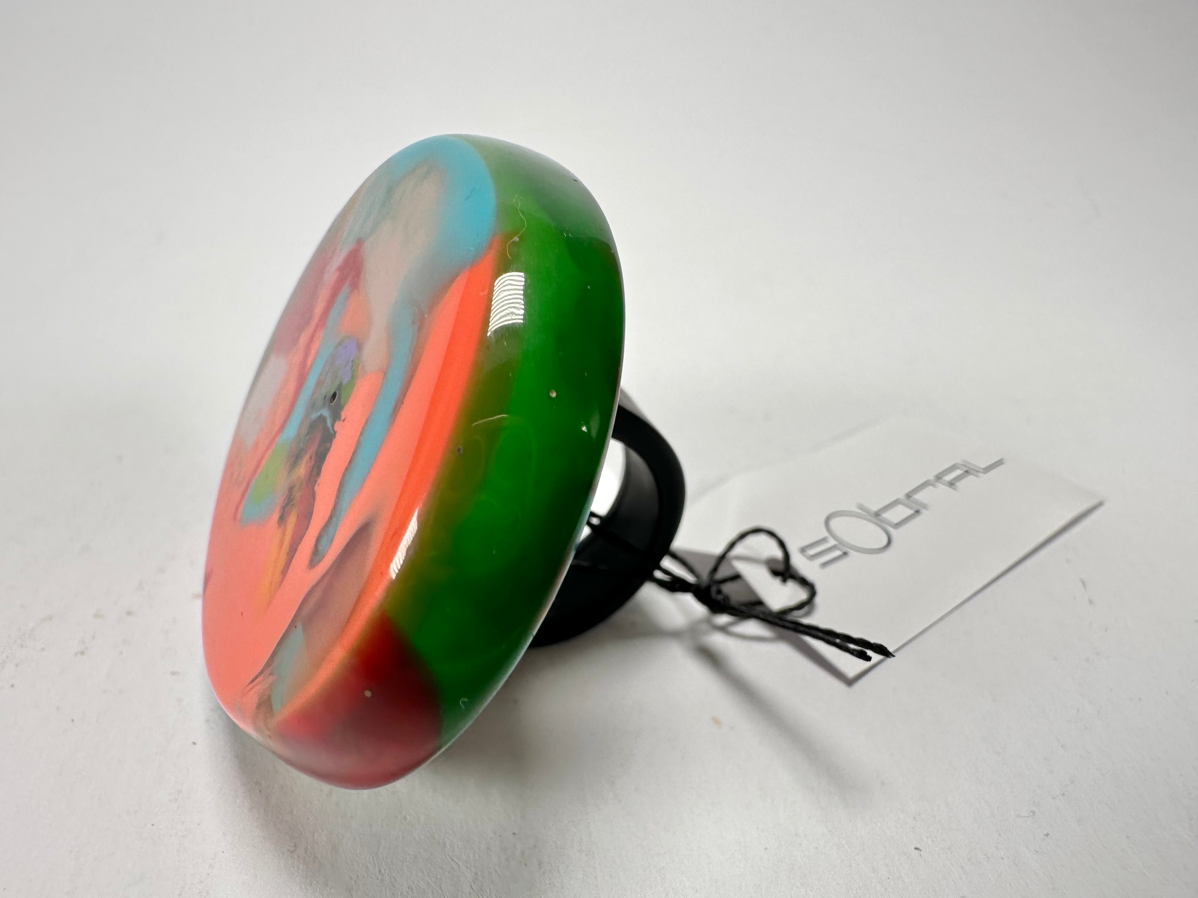 Sobral - Multi-Colour "Munique" K.Polido Resin Ring ( 005145 ) - Size UK P / US 8