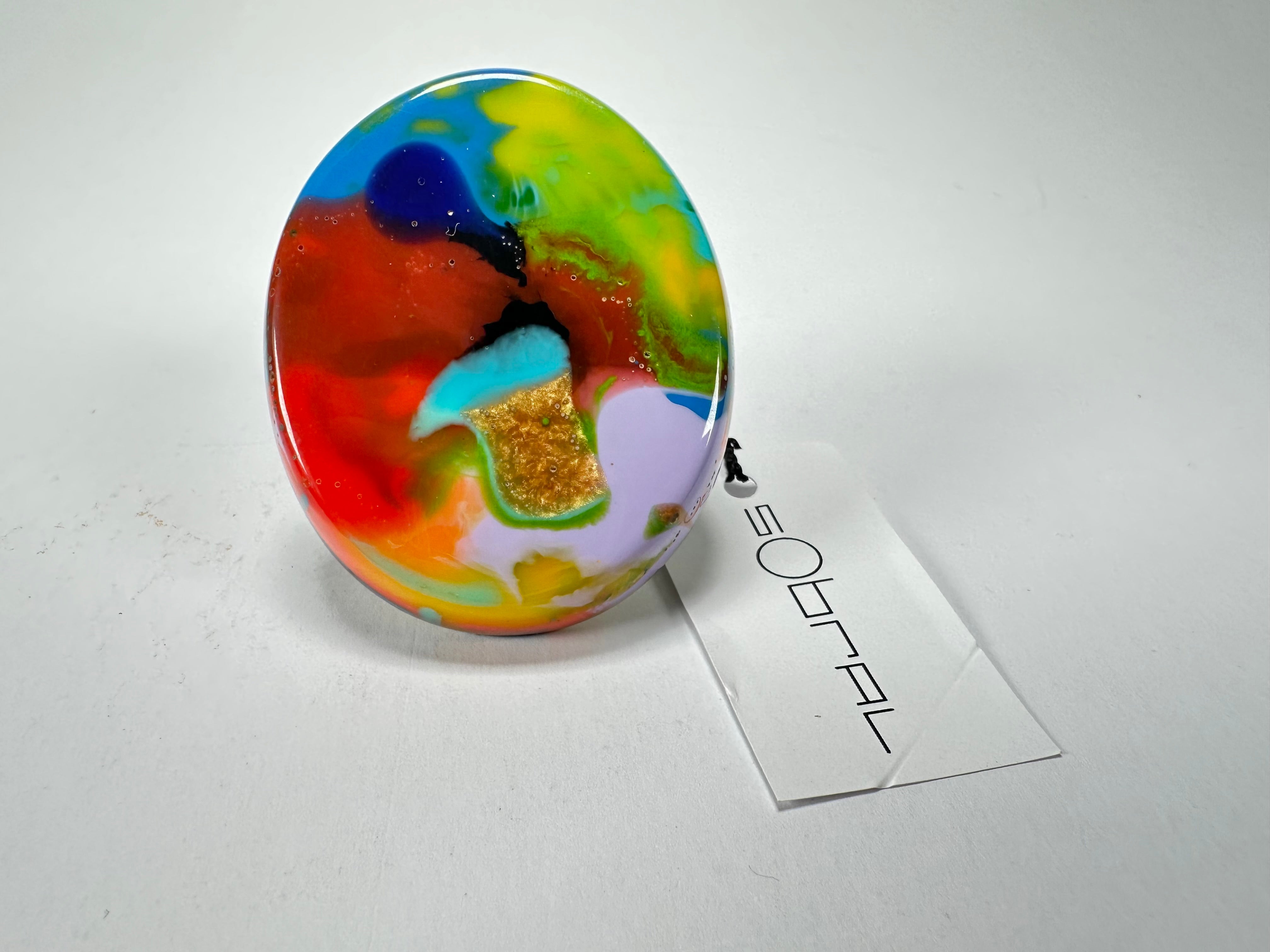 Sobral - Multi-Colour "Munique" K.Polido Resin Ring ( 005145 ) - Size UK S / US 9
