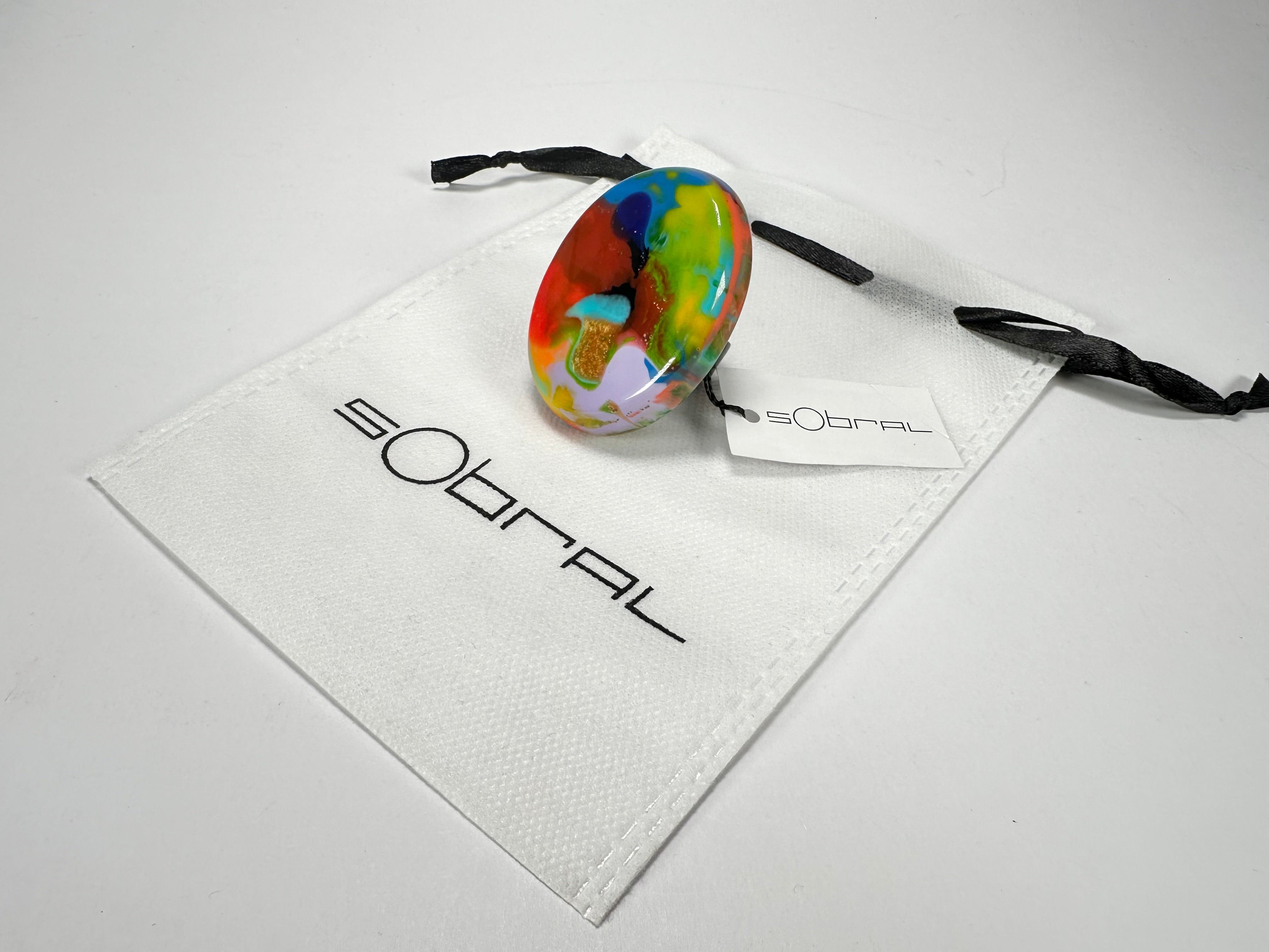 Sobral - Multi-Colour "Munique" K.Polido Resin Ring ( 005145 ) - Size UK S / US 9
