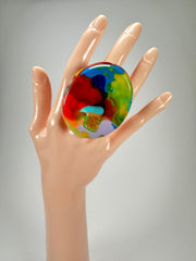 Sobral - Multi-Colour "Munique" K.Polido Resin Ring ( 005145 ) - Size UK S / US 9