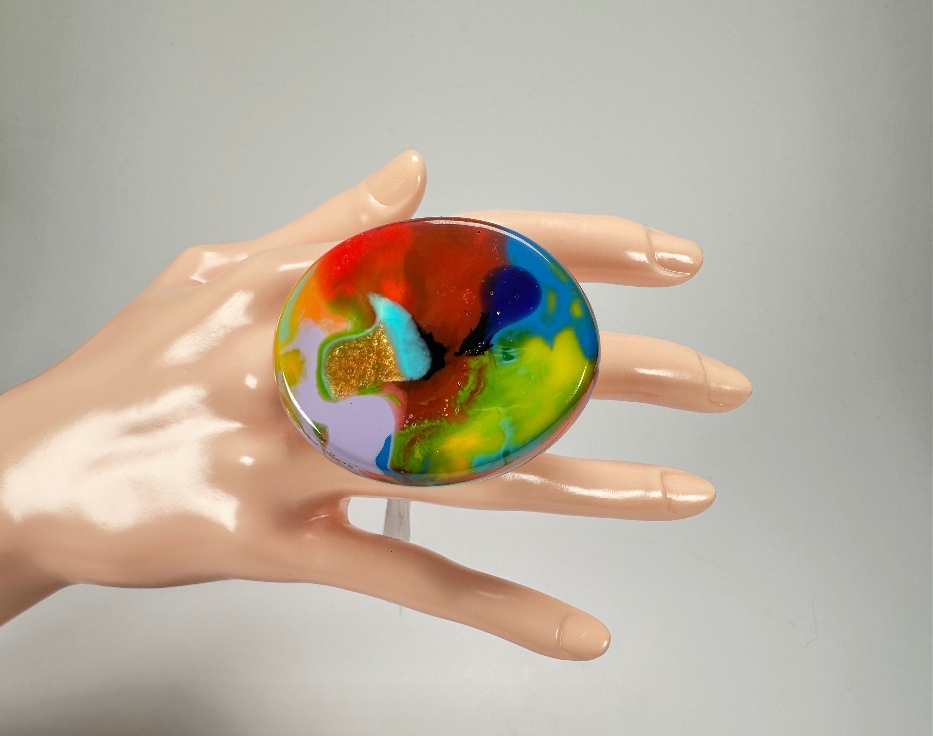 Sobral - Multi-Colour "Munique" K.Polido Resin Ring ( 005145 ) - Size UK S / US 9
