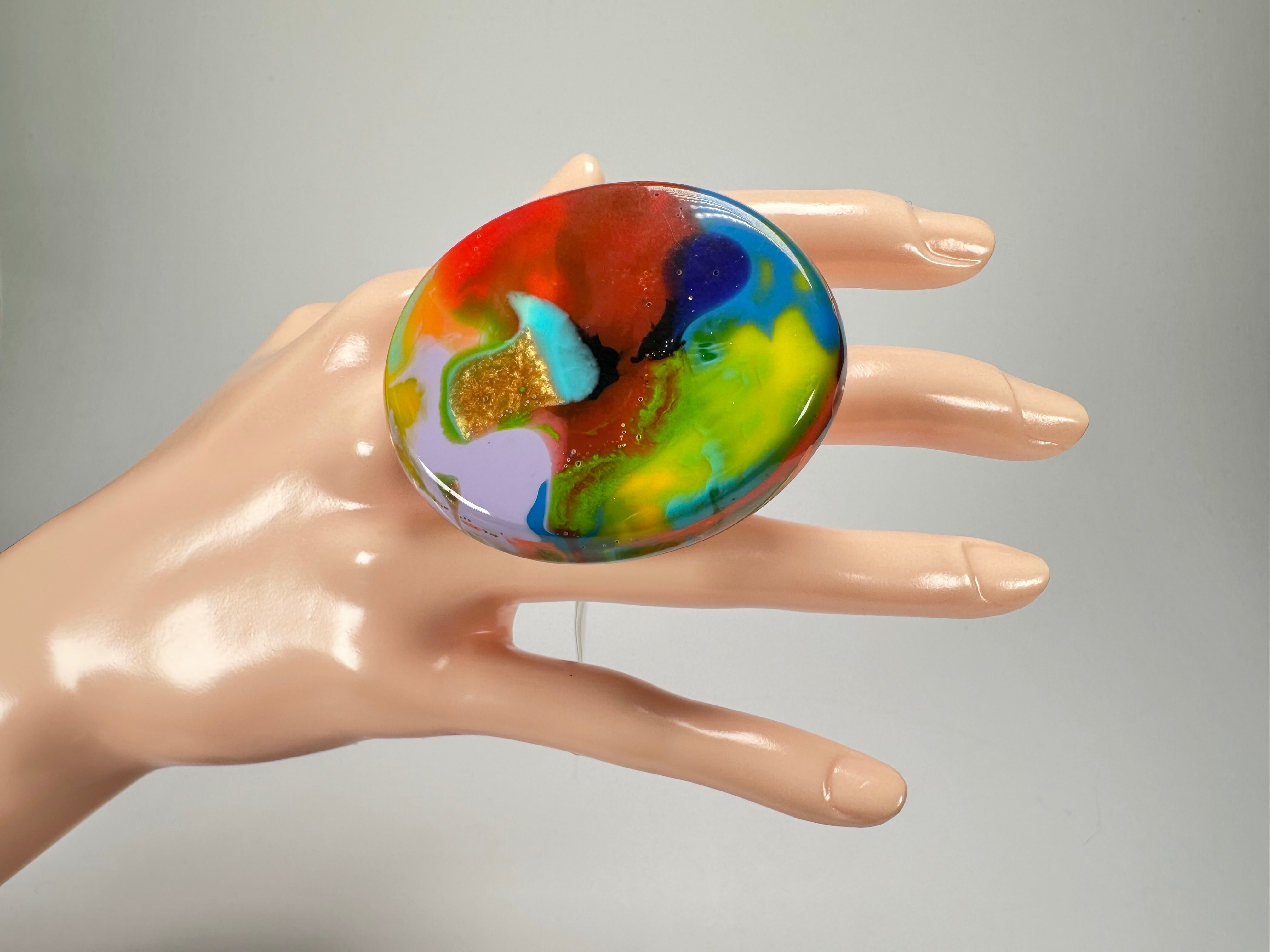 Sobral - Multi-Colour "Munique" K.Polido Resin Ring ( 005145 ) - Size UK S / US 9