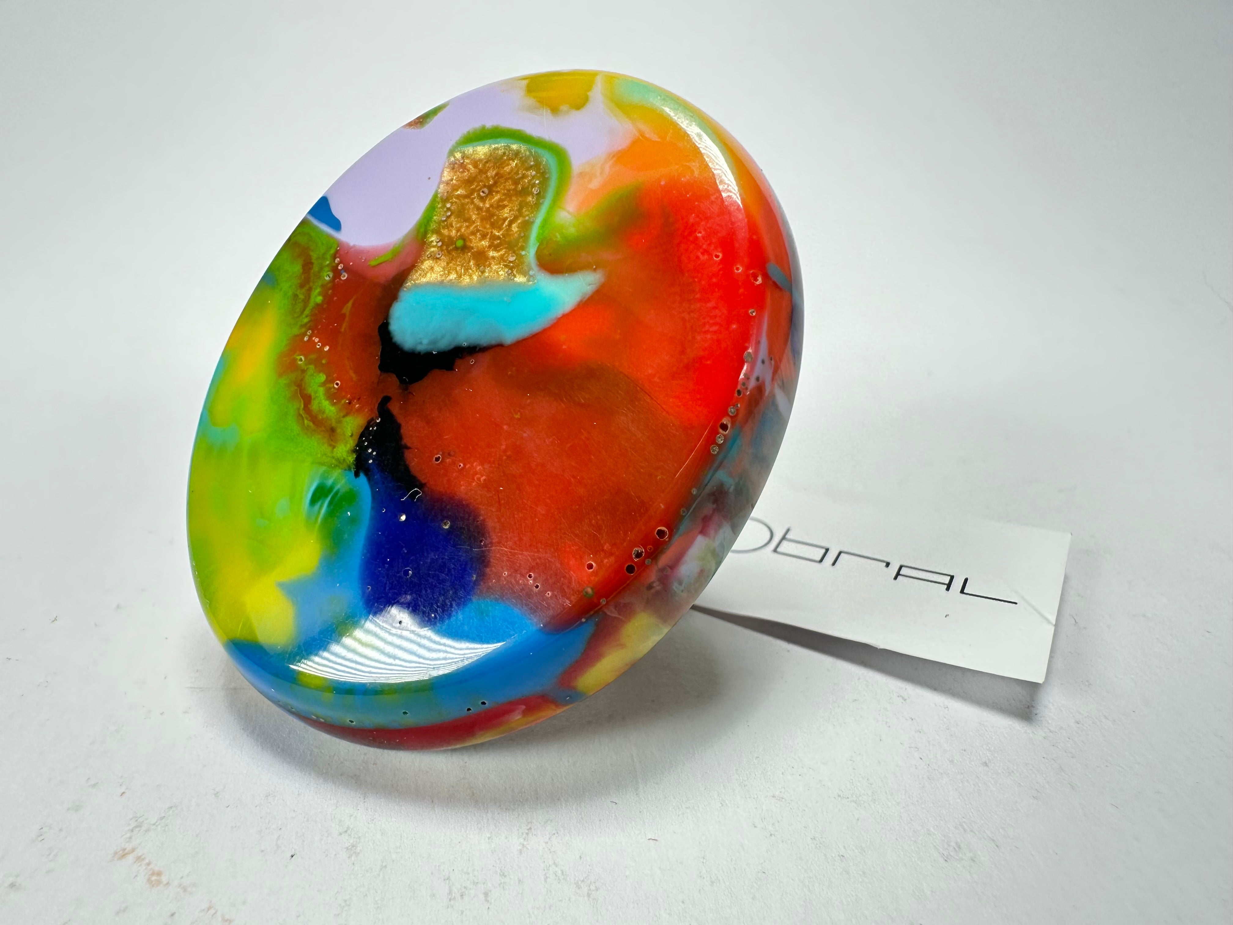 Sobral - Multi-Colour "Munique" K.Polido Resin Ring ( 005145 ) - Size UK S / US 9