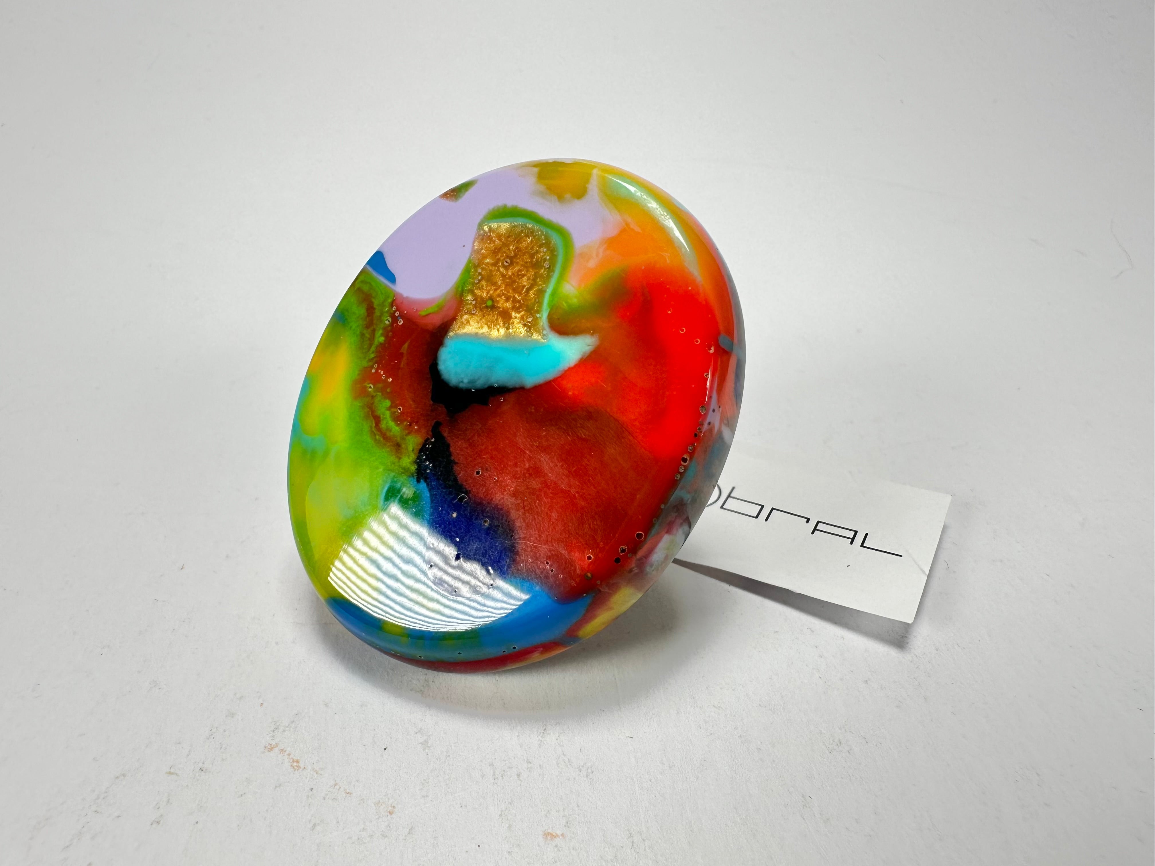 Sobral - Multi-Colour "Munique" K.Polido Resin Ring ( 005145 ) - Size UK S / US 9