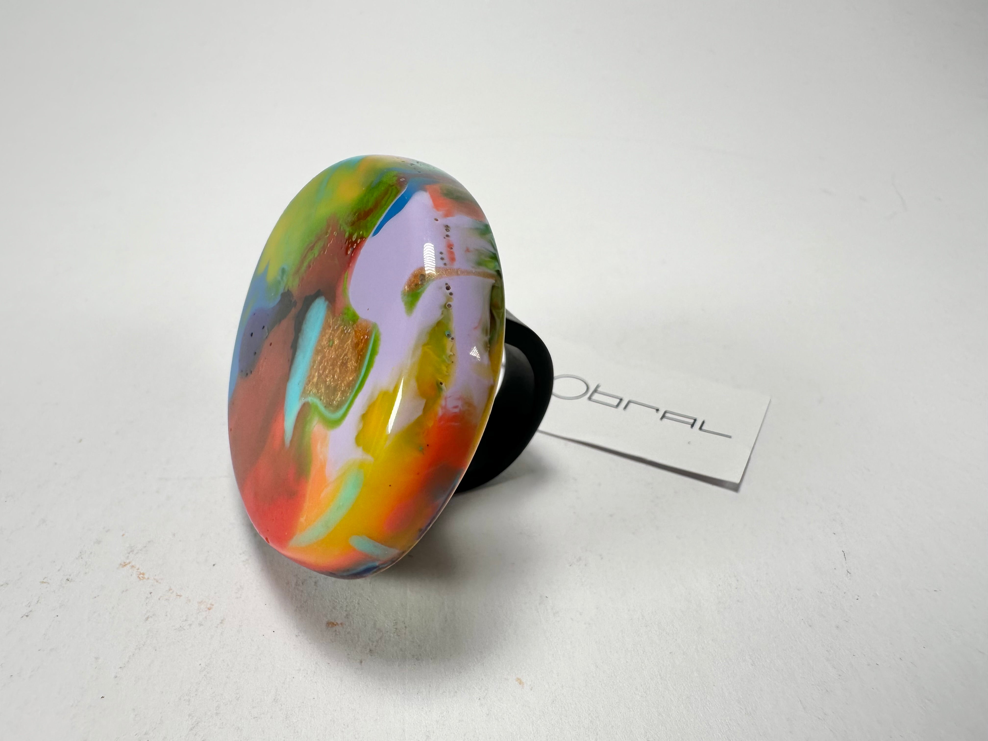 Sobral - Multi-Colour "Munique" K.Polido Resin Ring ( 005145 ) - Size UK S / US 9