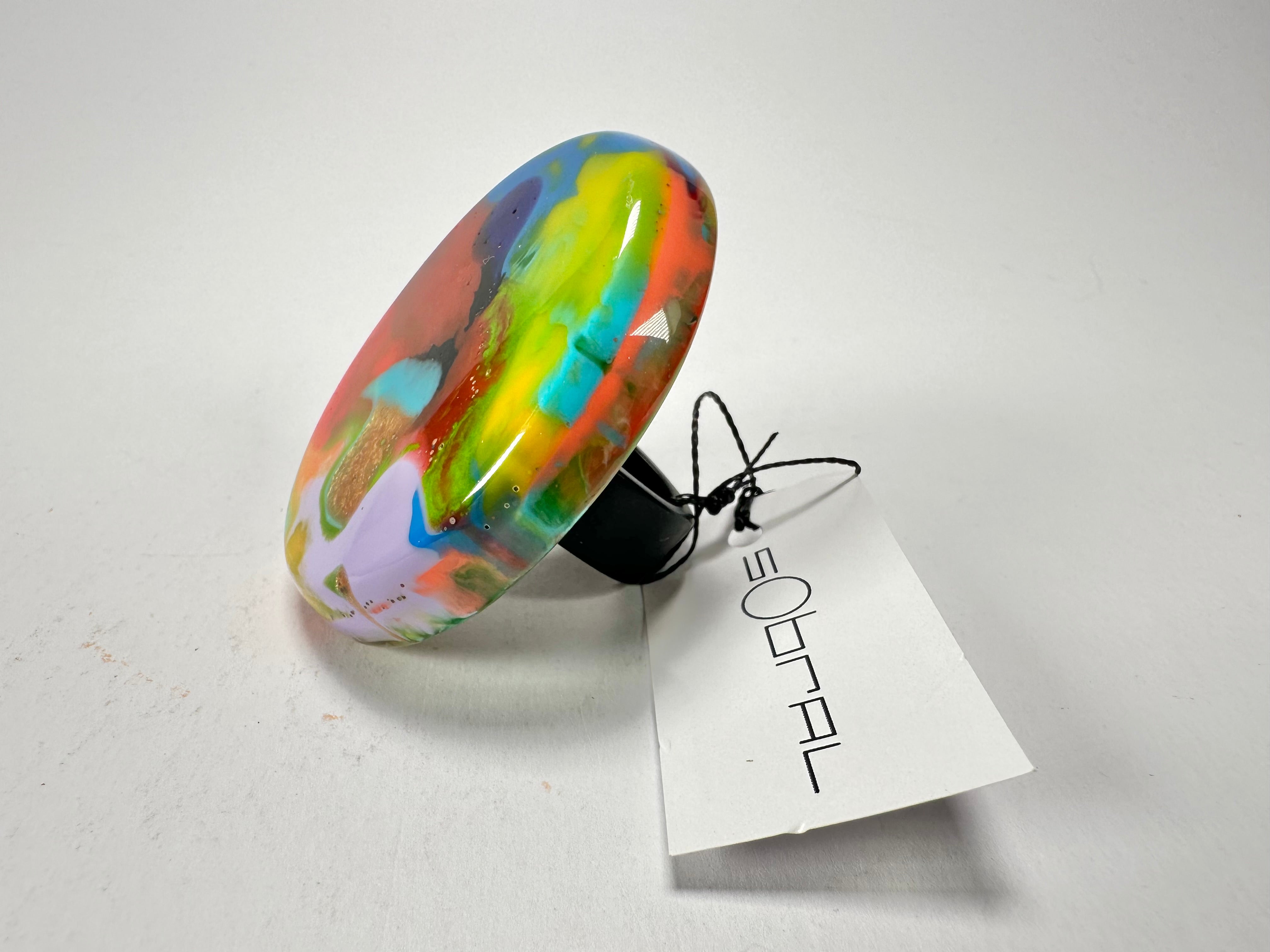 Sobral - Multi-Colour "Munique" K.Polido Resin Ring ( 005145 ) - Size UK S / US 9