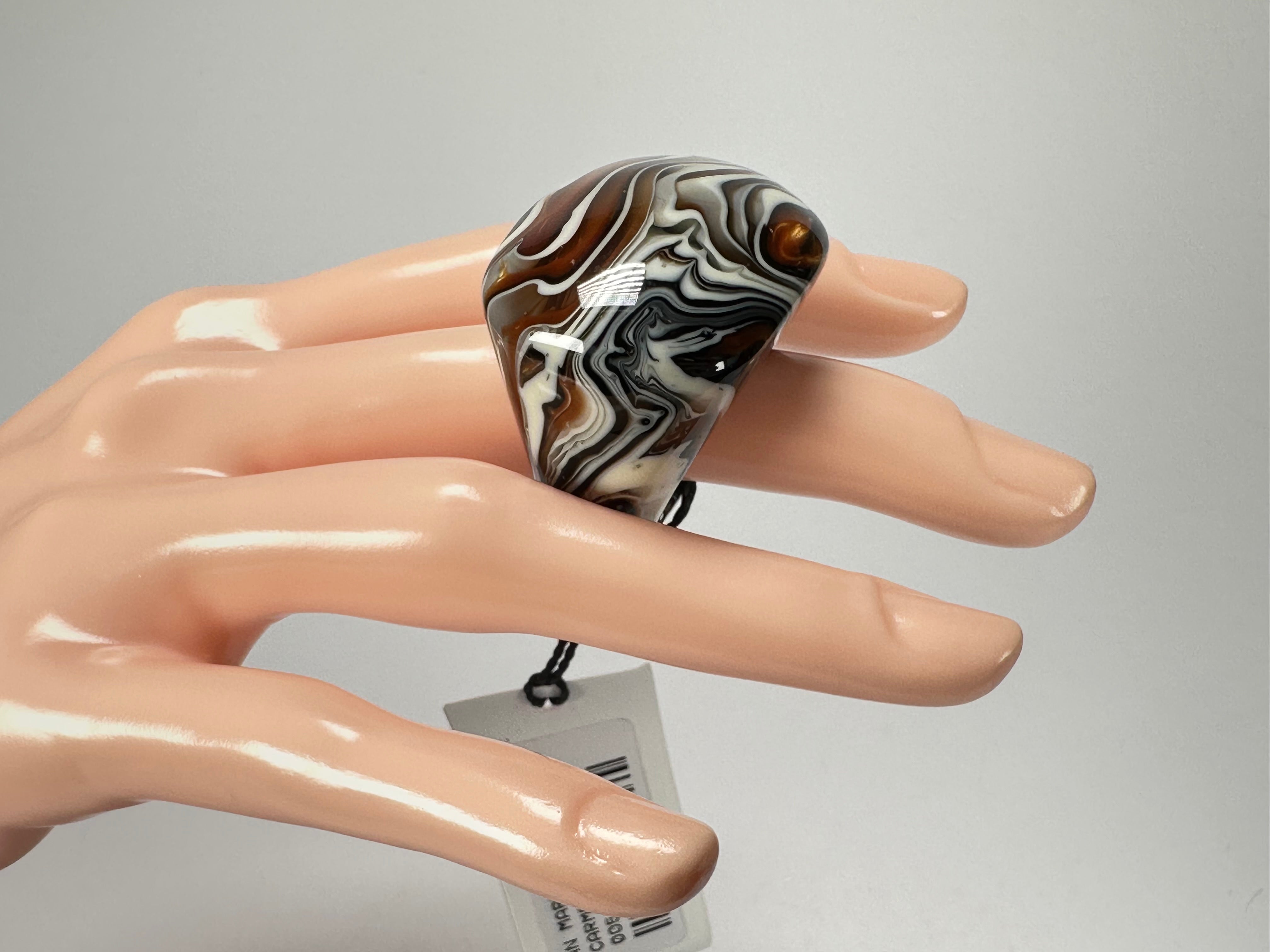 Sobral - Carmelo "Mares" Resin Ring ( 005417 ) - Size UK Q / US 8