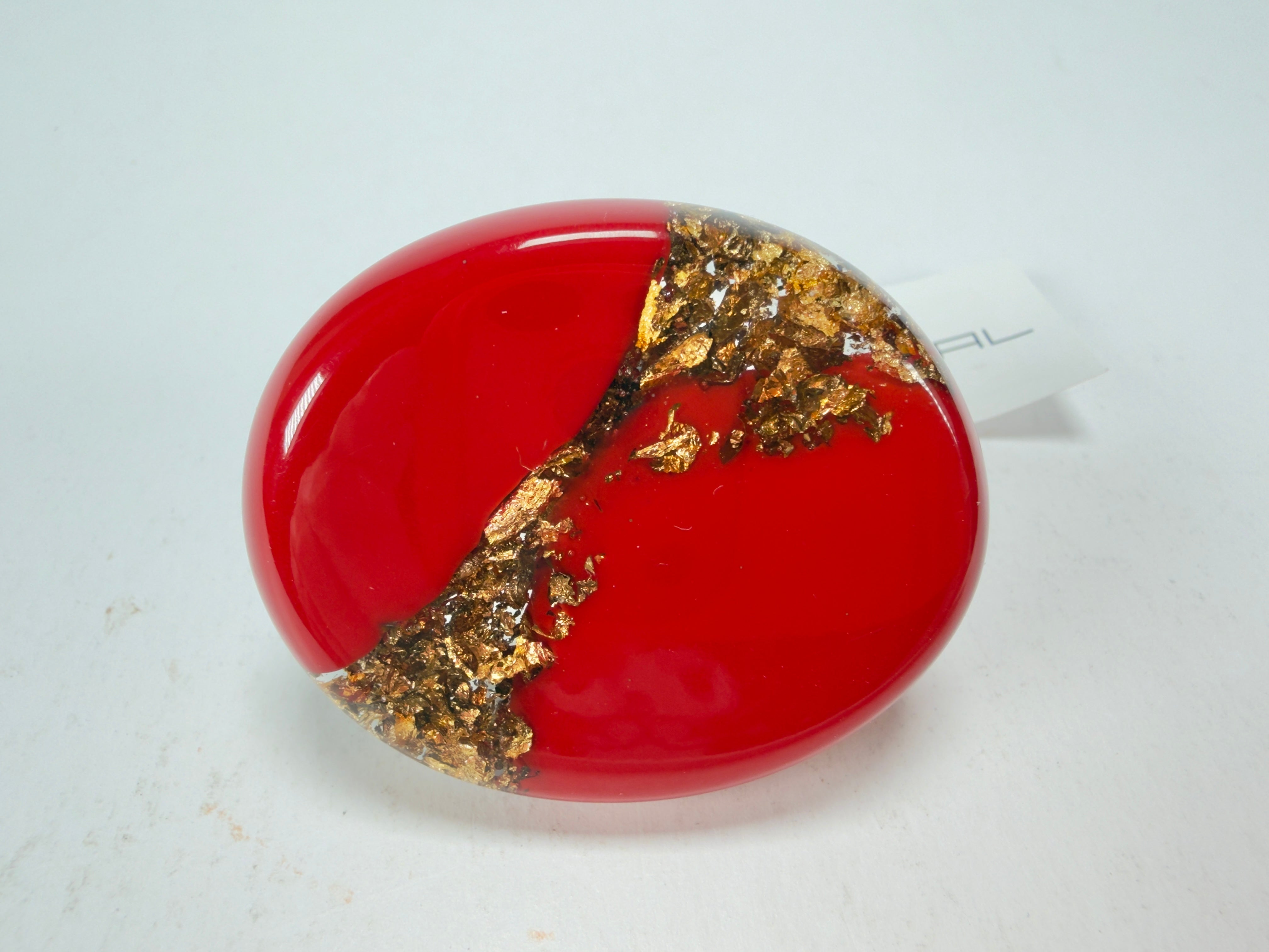 Sobral - Metalique "Munique" Orlando Red Resin Ring ( 005145 ) - Size UK M / US 6