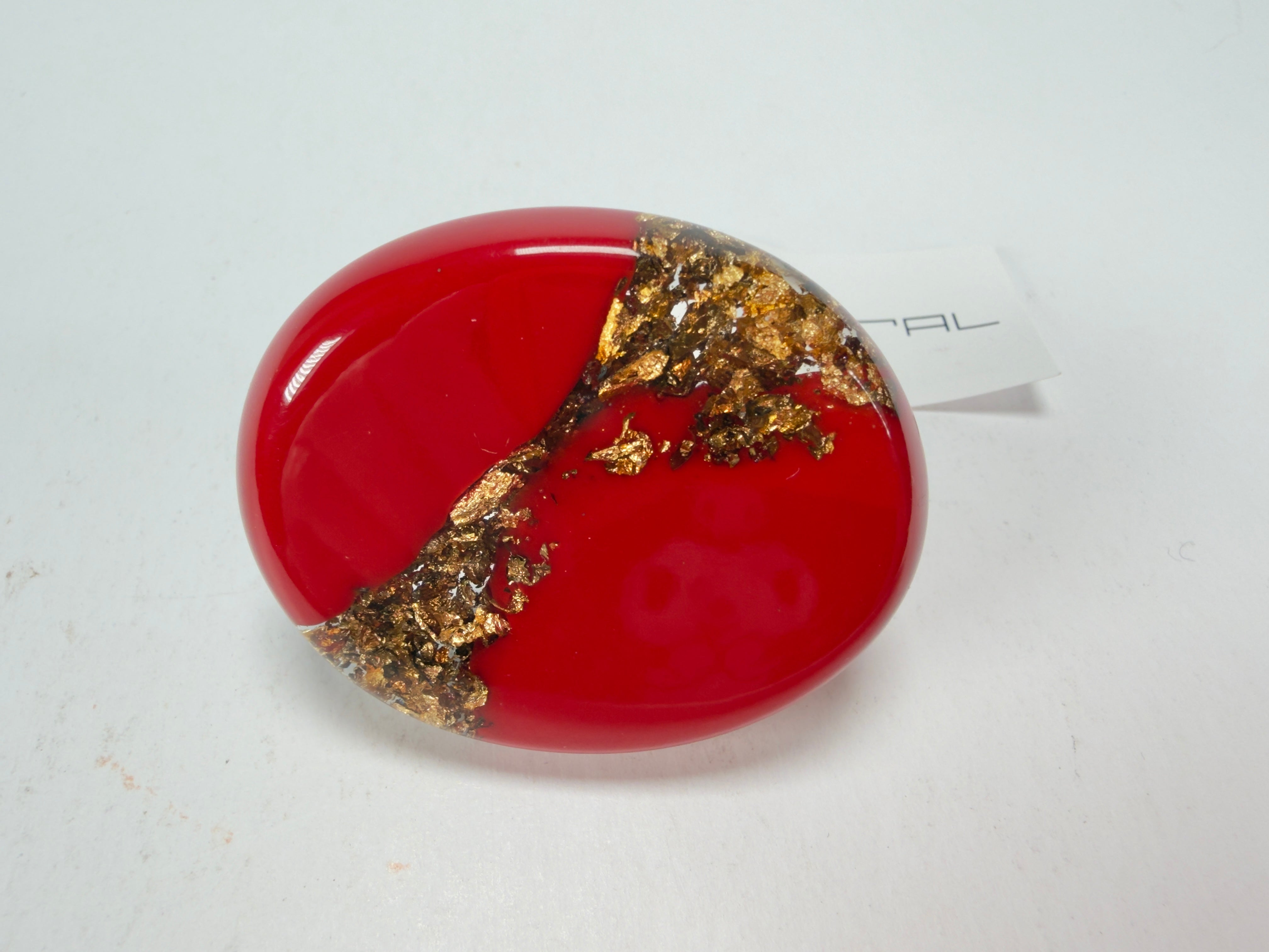 Sobral - Metalique "Munique" Orlando Red Resin Ring ( 005145 ) - Size UK M / US 6