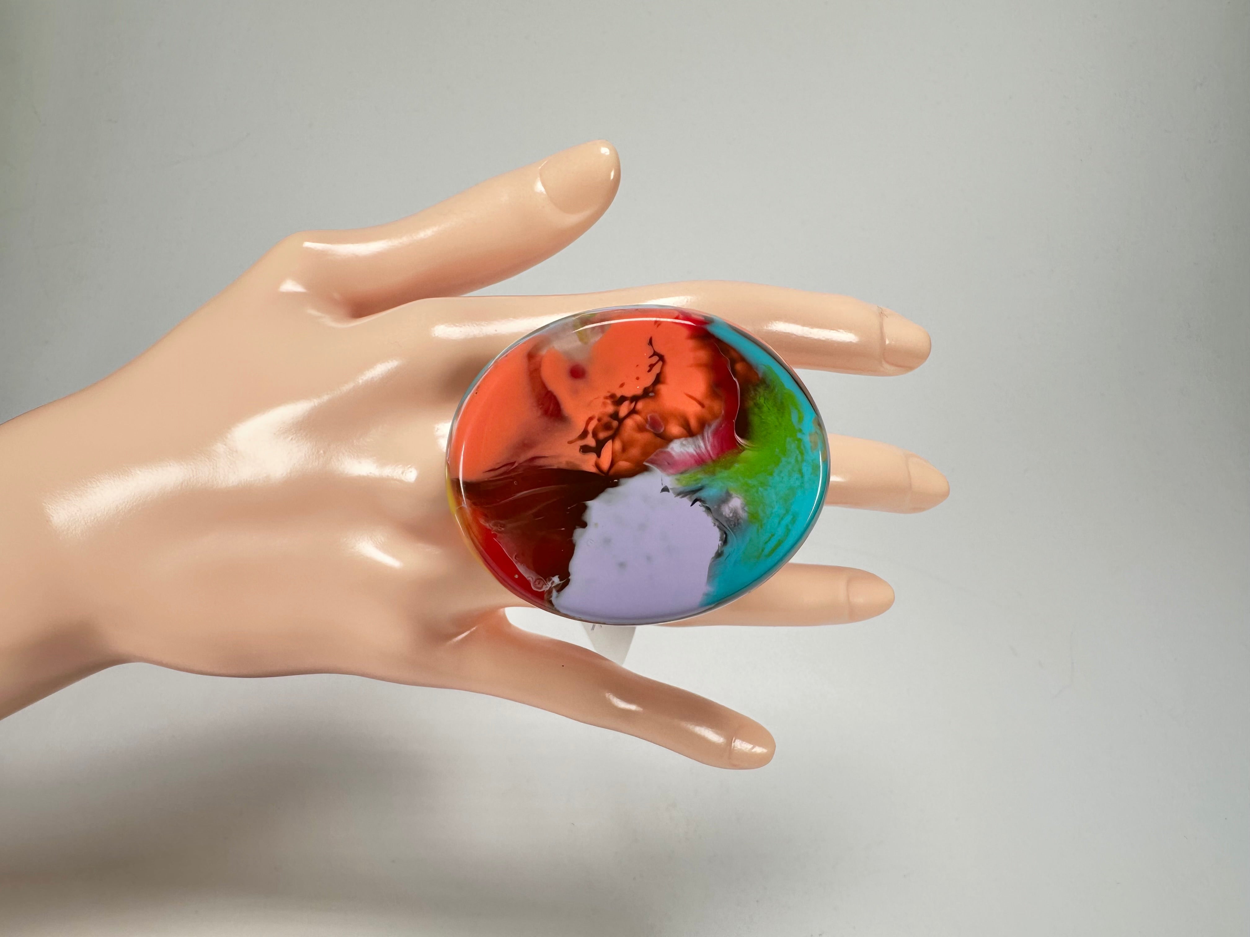 Sobral - Multi-Colour "Munique" K.Polido Resin Ring ( 005145 ) - Size UK S / US 9