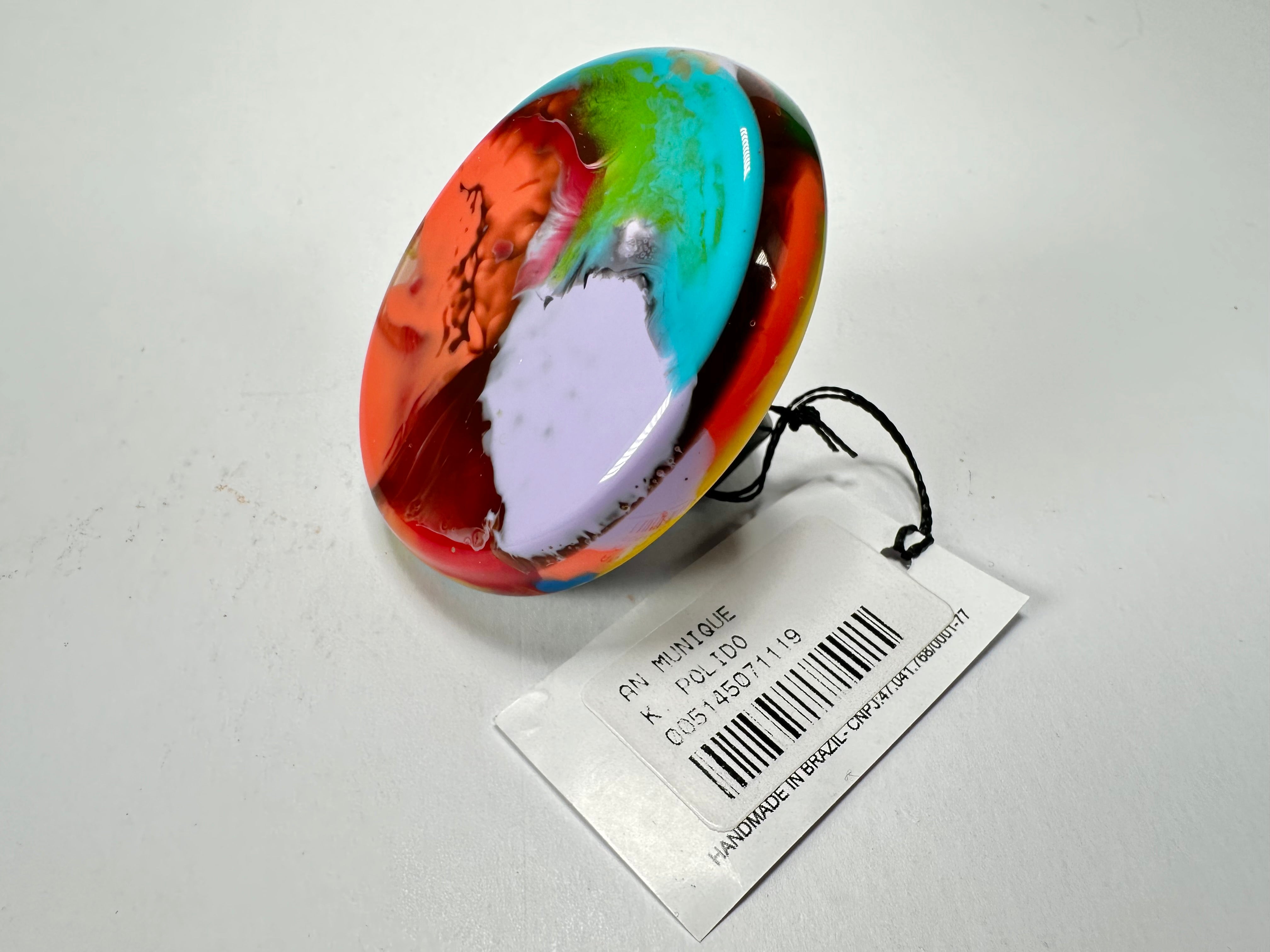 Sobral - Multi-Colour "Munique" K.Polido Resin Ring ( 005145 ) - Size UK S / US 9