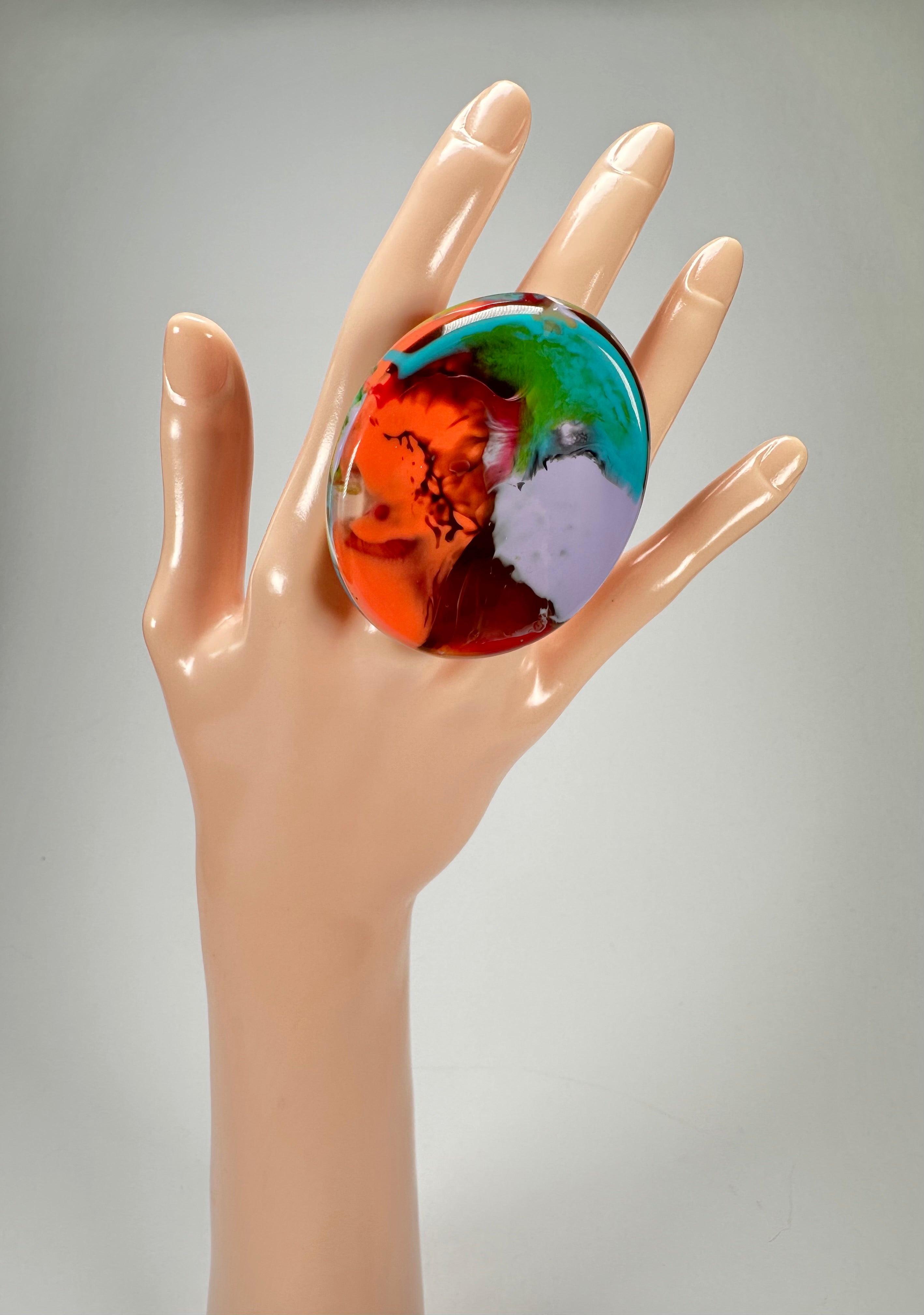 Sobral - Multi-Colour "Munique" K.Polido Resin Ring ( 005145 ) - Size UK S / US 9