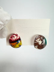Sobral - Multi-Colour "Onda Wave" Pollock Resin Earrings ( 005330 )