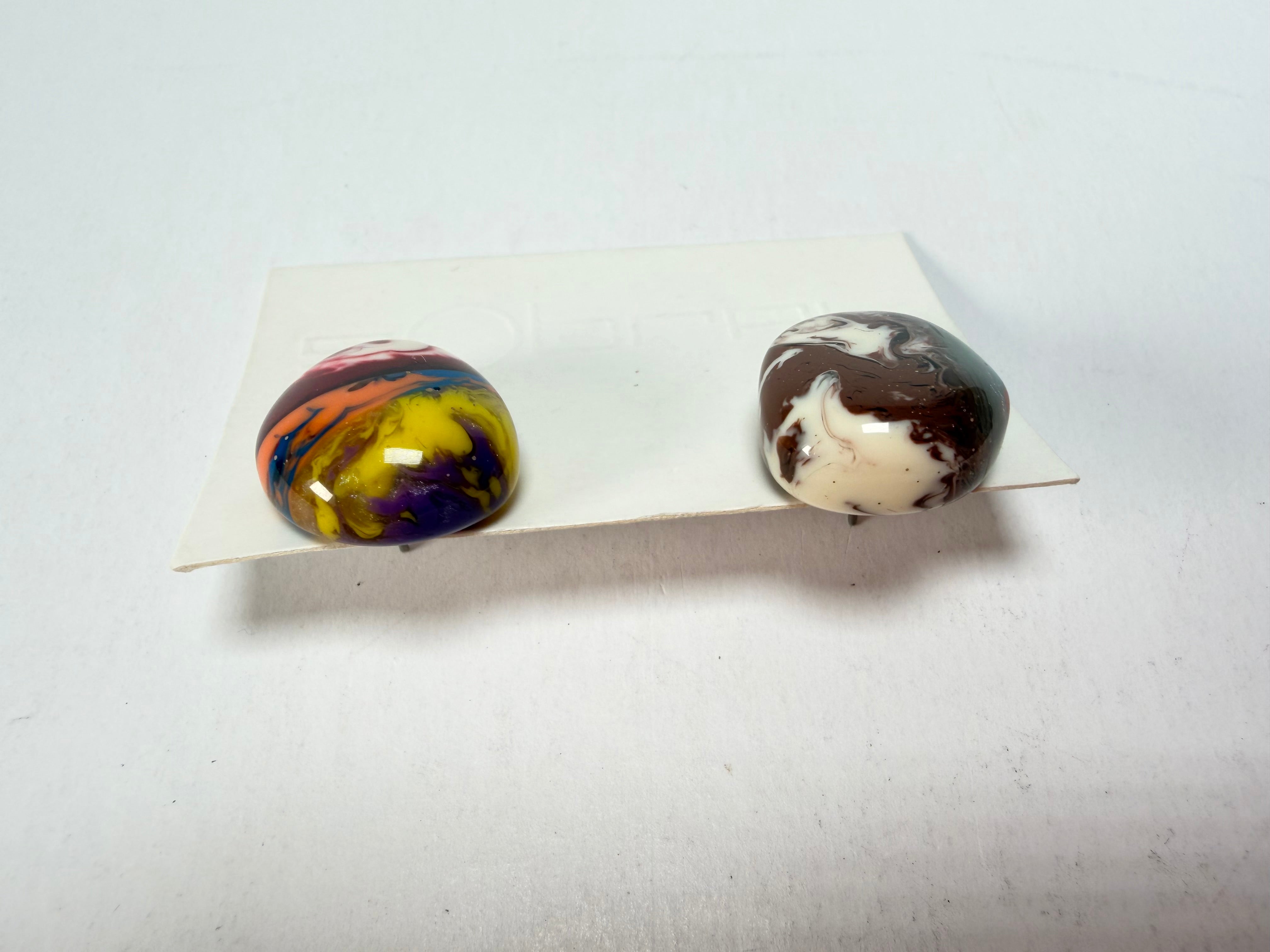Sobral - Multi-Colour "Onda Wave" Pollock Resin Earrings ( 005330 )