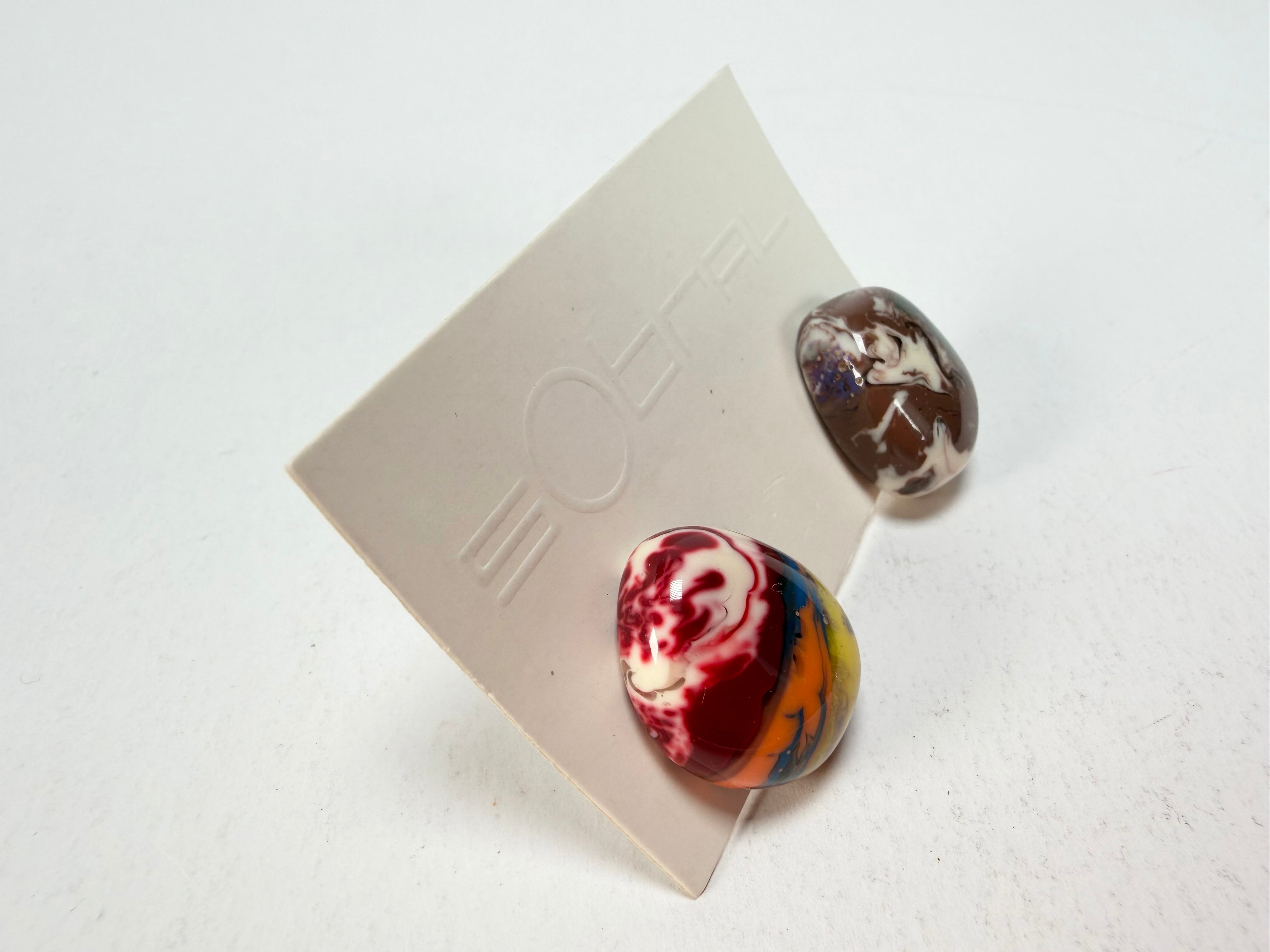 Sobral - Multi-Colour "Onda Wave" Pollock Resin Earrings ( 005330 )