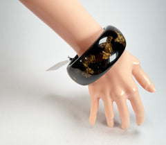 Sobral - Metalique Orlando "PB34" Black & Gold Resin Solid Bangle ( 000000 )