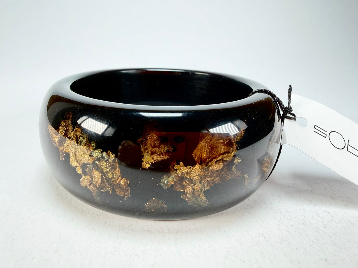 Sobral - Metalique Orlando "PB34" Black & Gold Resin Solid Bangle ( 000000 )