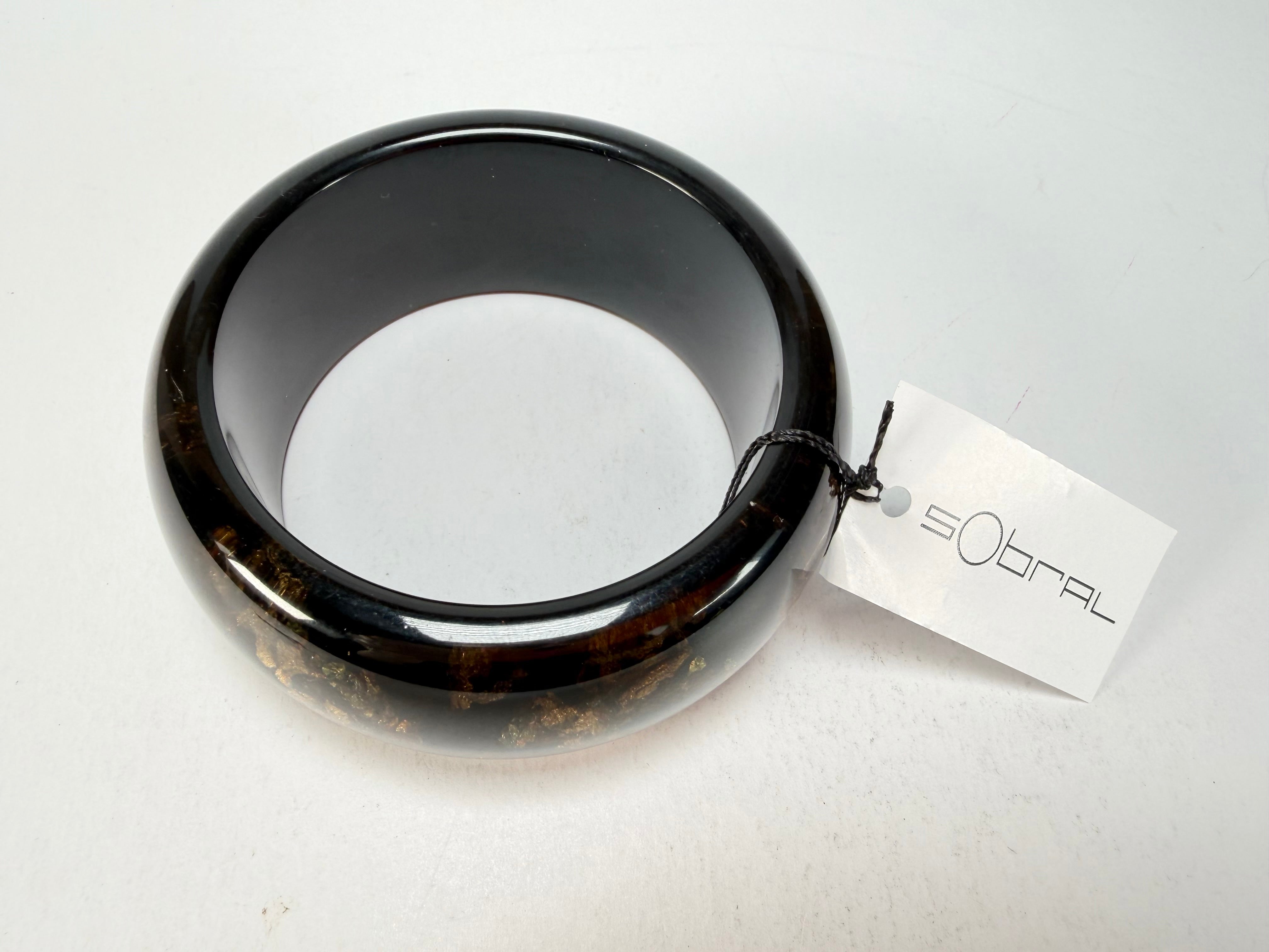 Sobral - Metalique Orlando "PB34" Black & Gold Resin Solid Bangle ( 000000 )