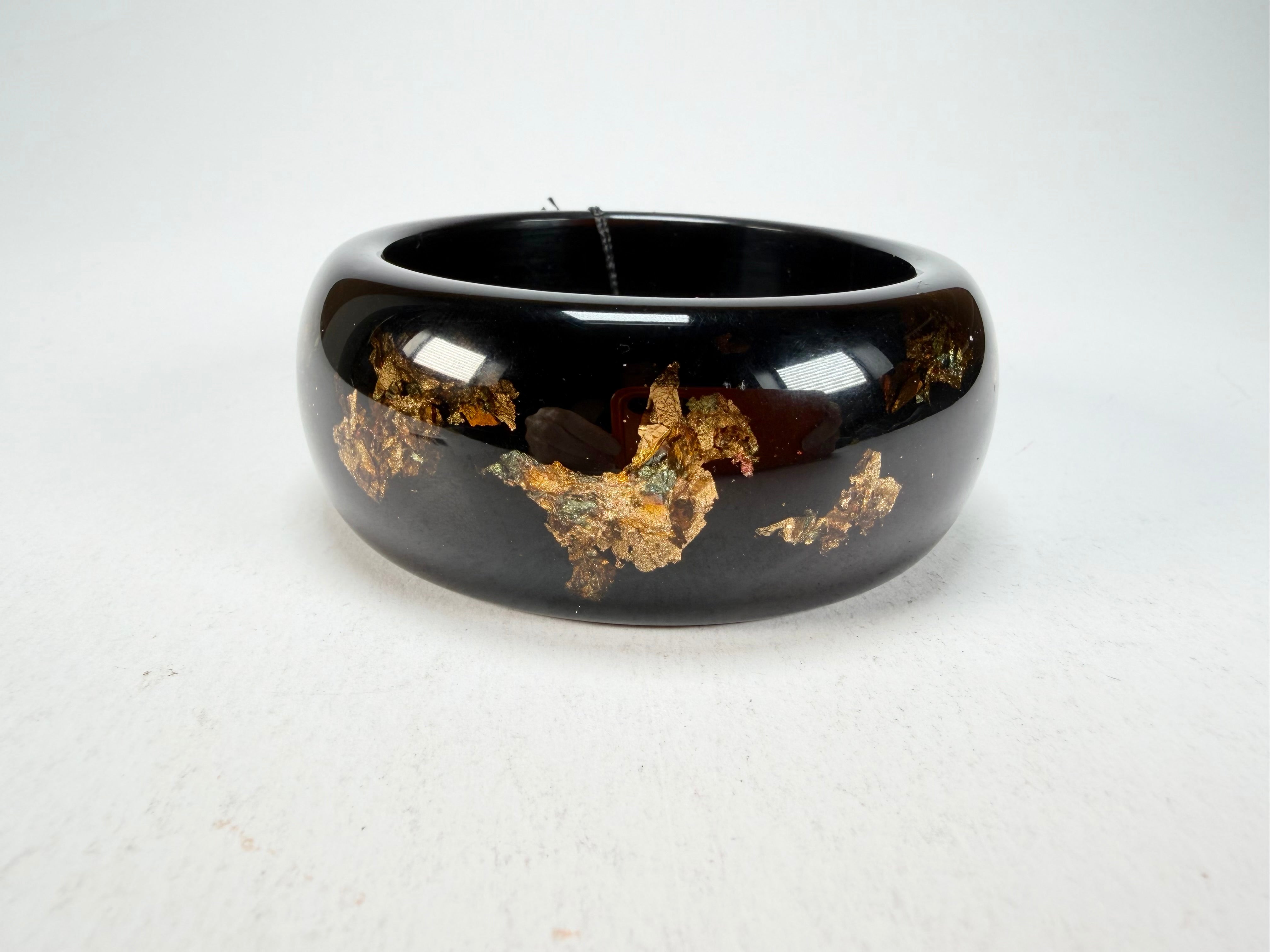 Sobral - Metalique Orlando "PB34" Black & Gold Resin Solid Bangle ( 000000 )