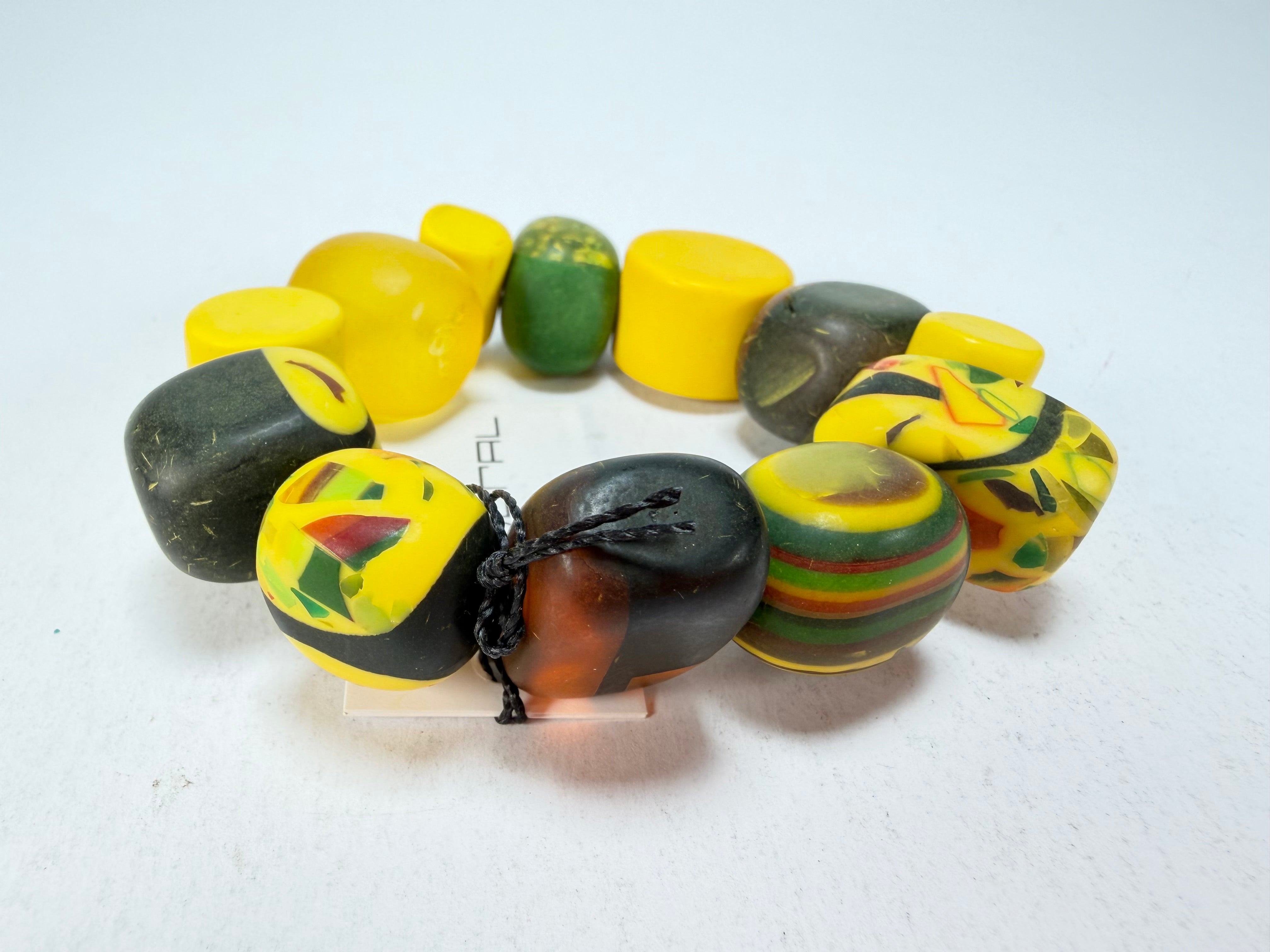 Sobral - Indiana "Amarelo" Yellow Mix Elasticated Resin Bracelet ( 000210 )