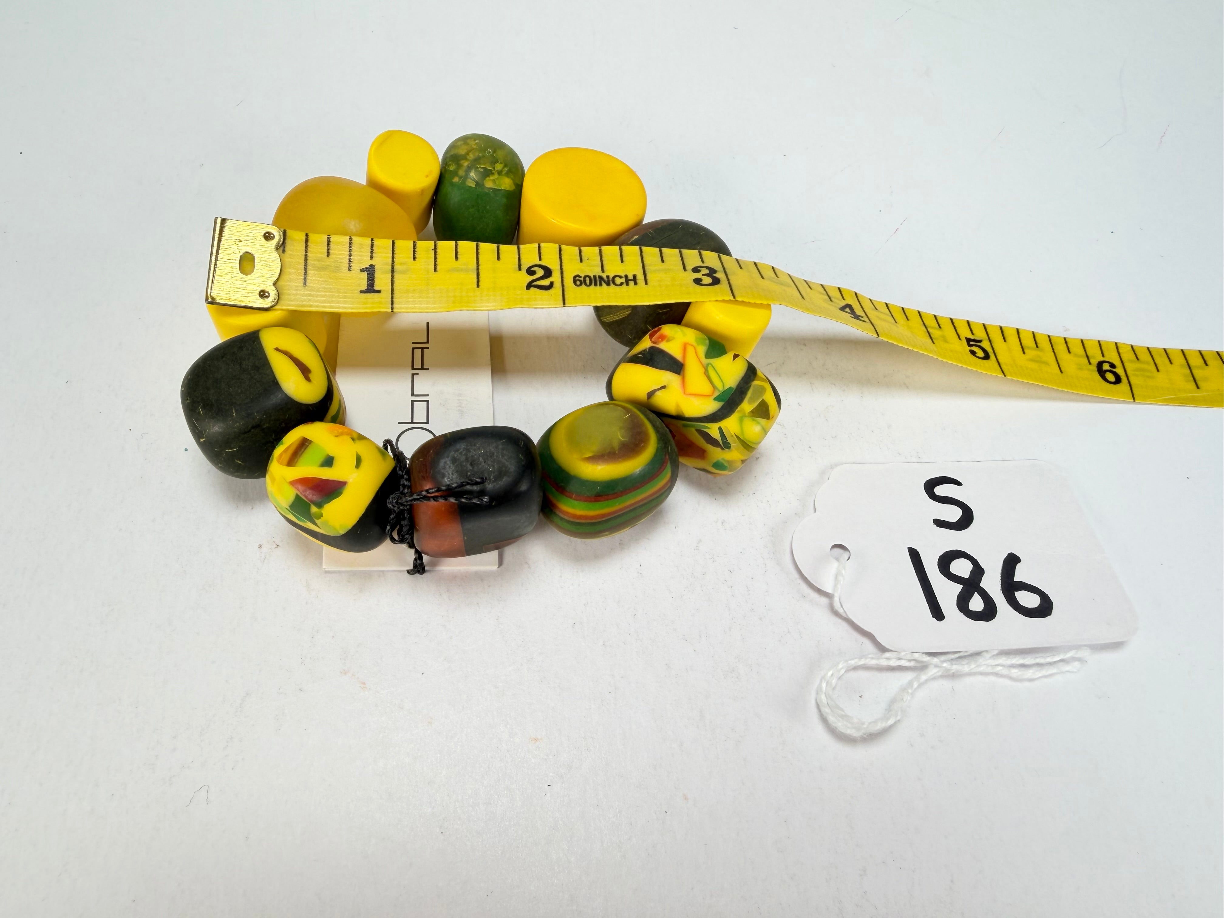 Sobral - Indiana "Amarelo" Yellow Mix Elasticated Resin Bracelet ( 000210 )