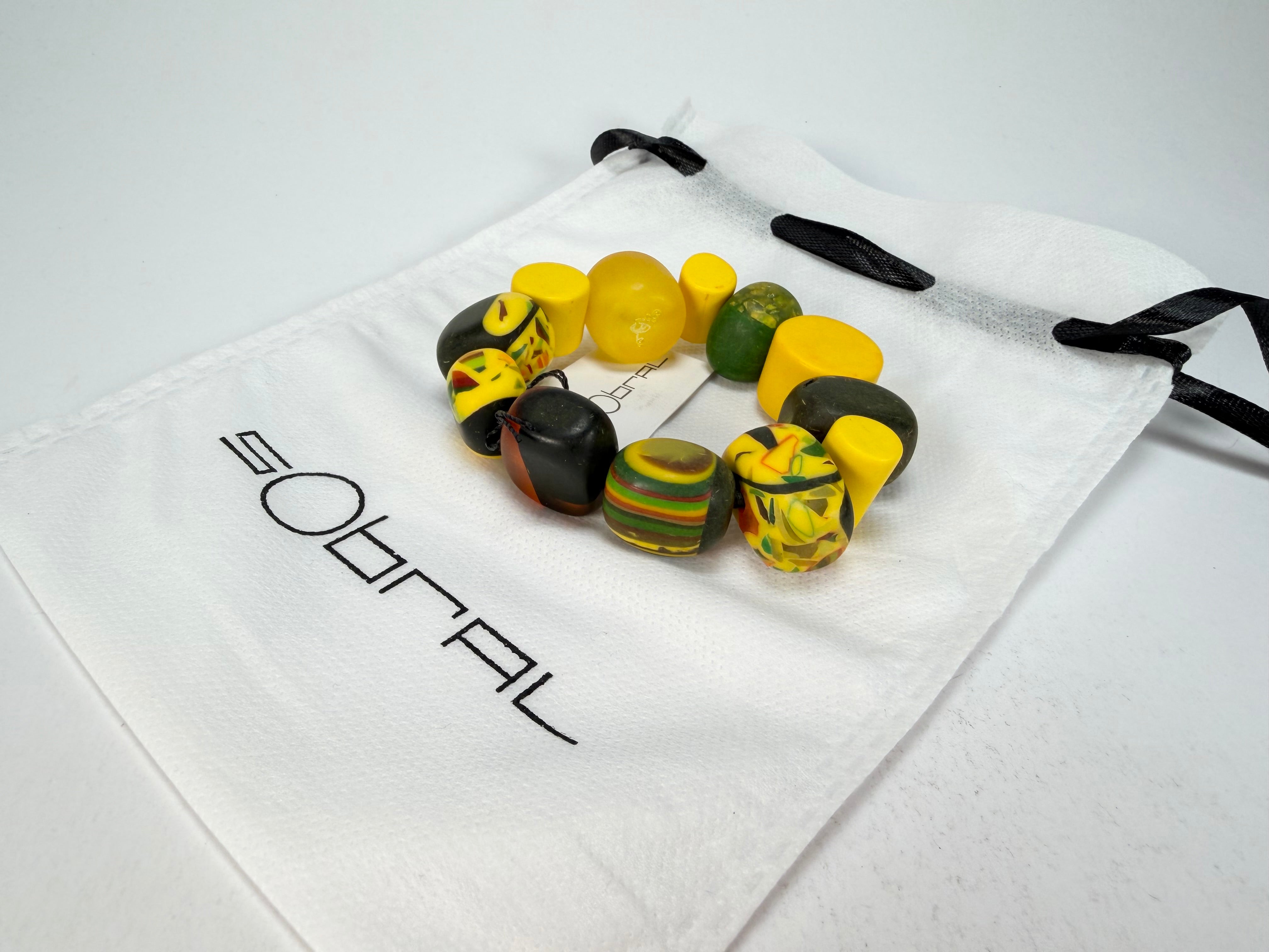Sobral - Indiana "Amarelo" Yellow Mix Elasticated Resin Bracelet ( 000210 )