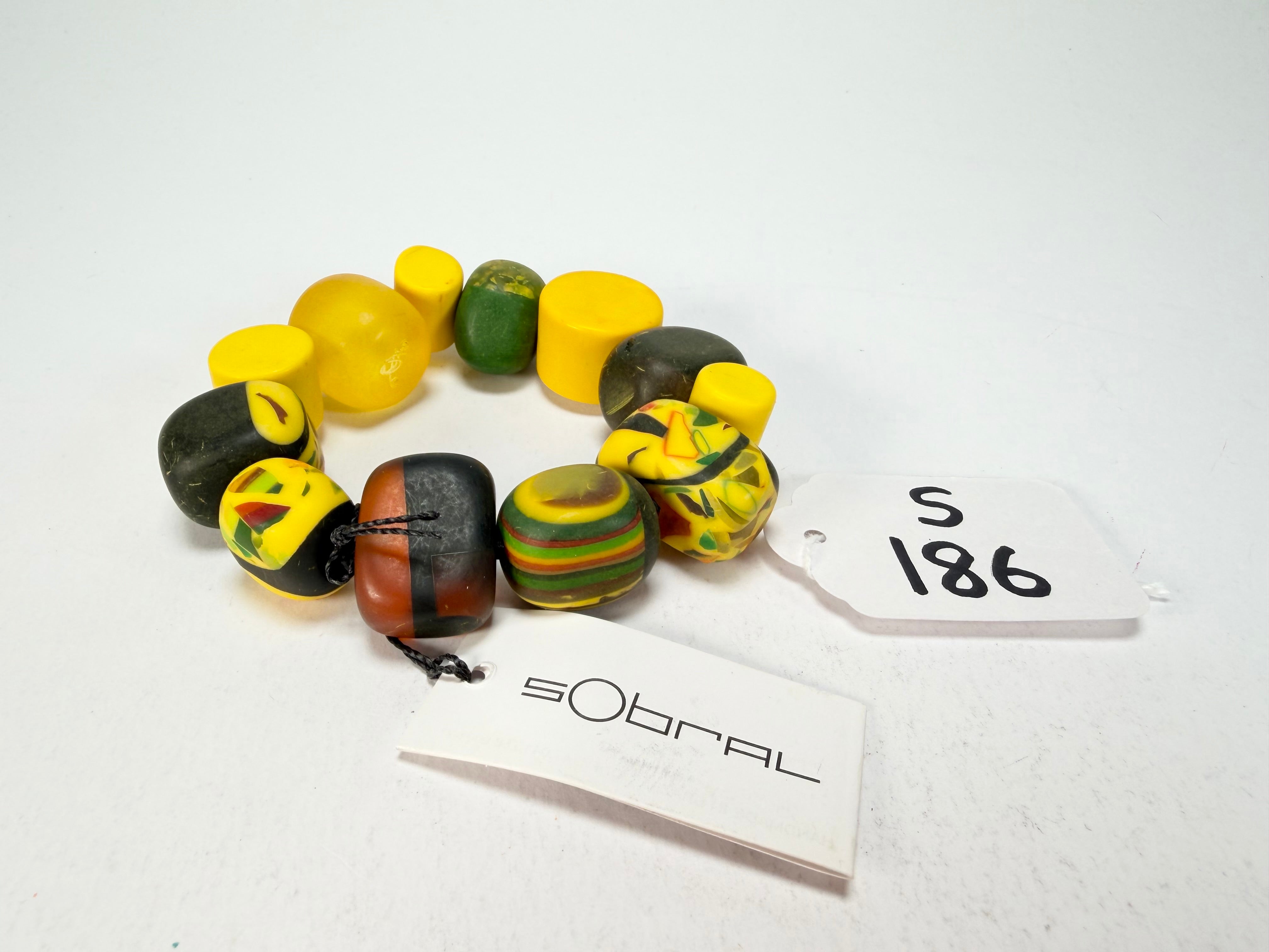 Sobral - Indiana "Amarelo" Yellow Mix Elasticated Resin Bracelet ( 000210 )