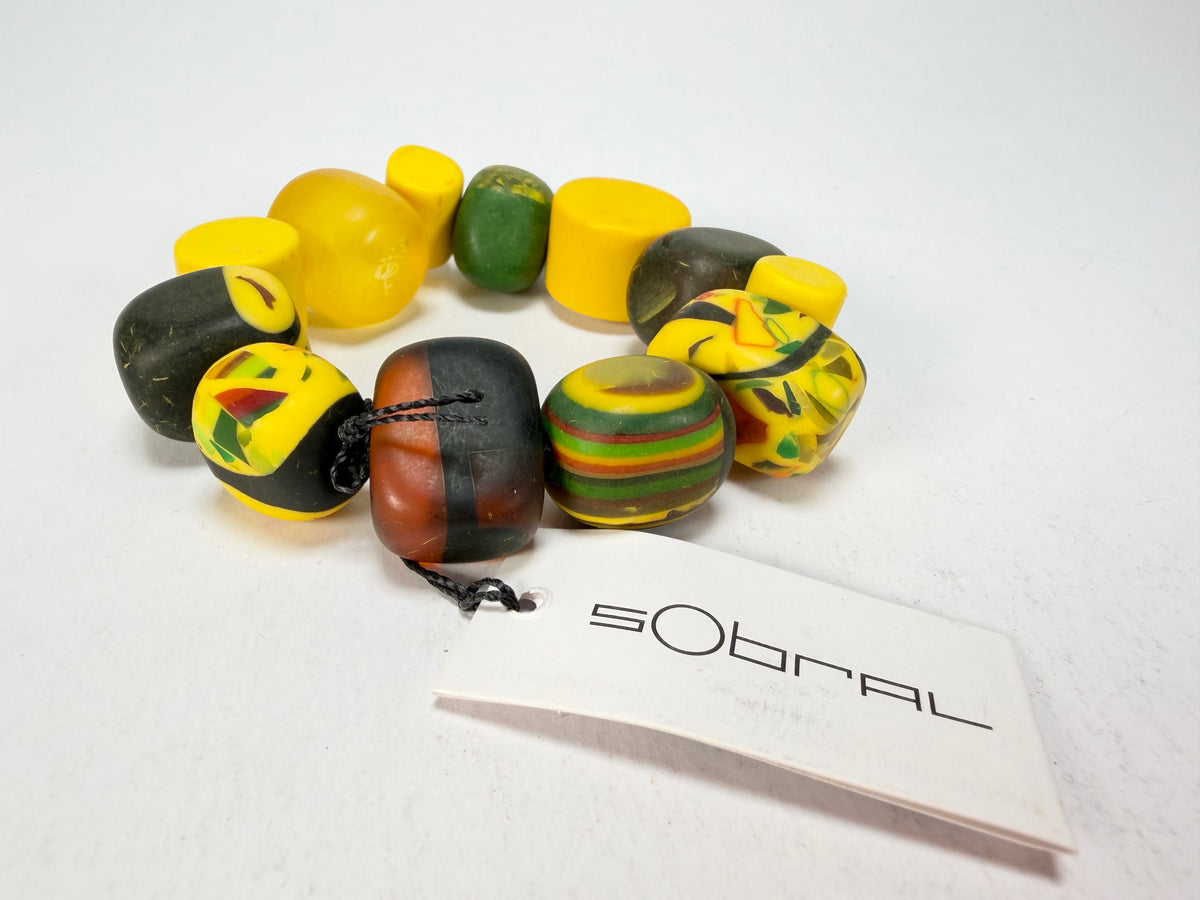 Sobral - Indiana "Amarelo" Yellow Mix Elasticated Resin Bracelet ( 000210 )