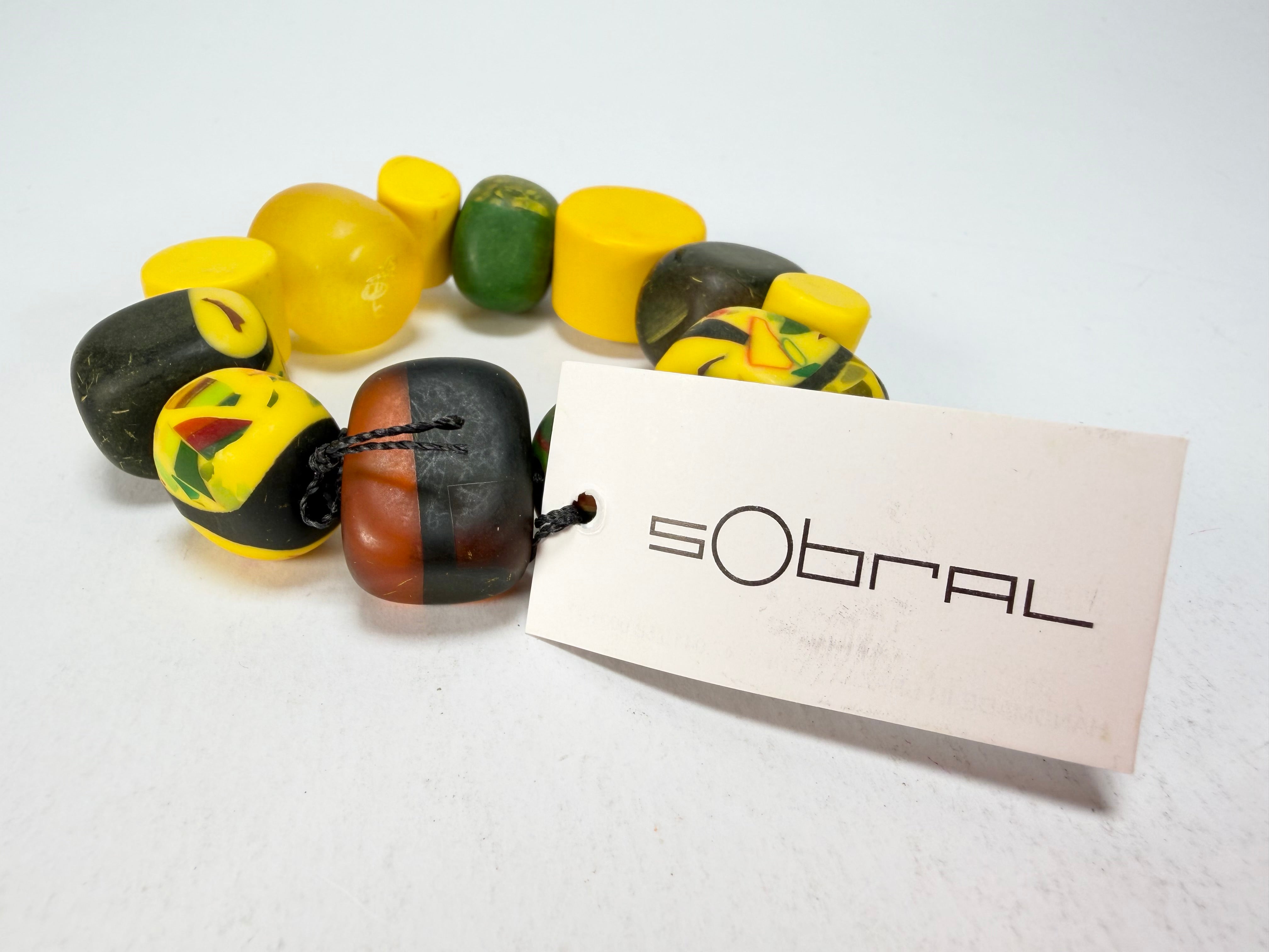 Sobral - Indiana "Amarelo" Yellow Mix Elasticated Resin Bracelet ( 000210 )
