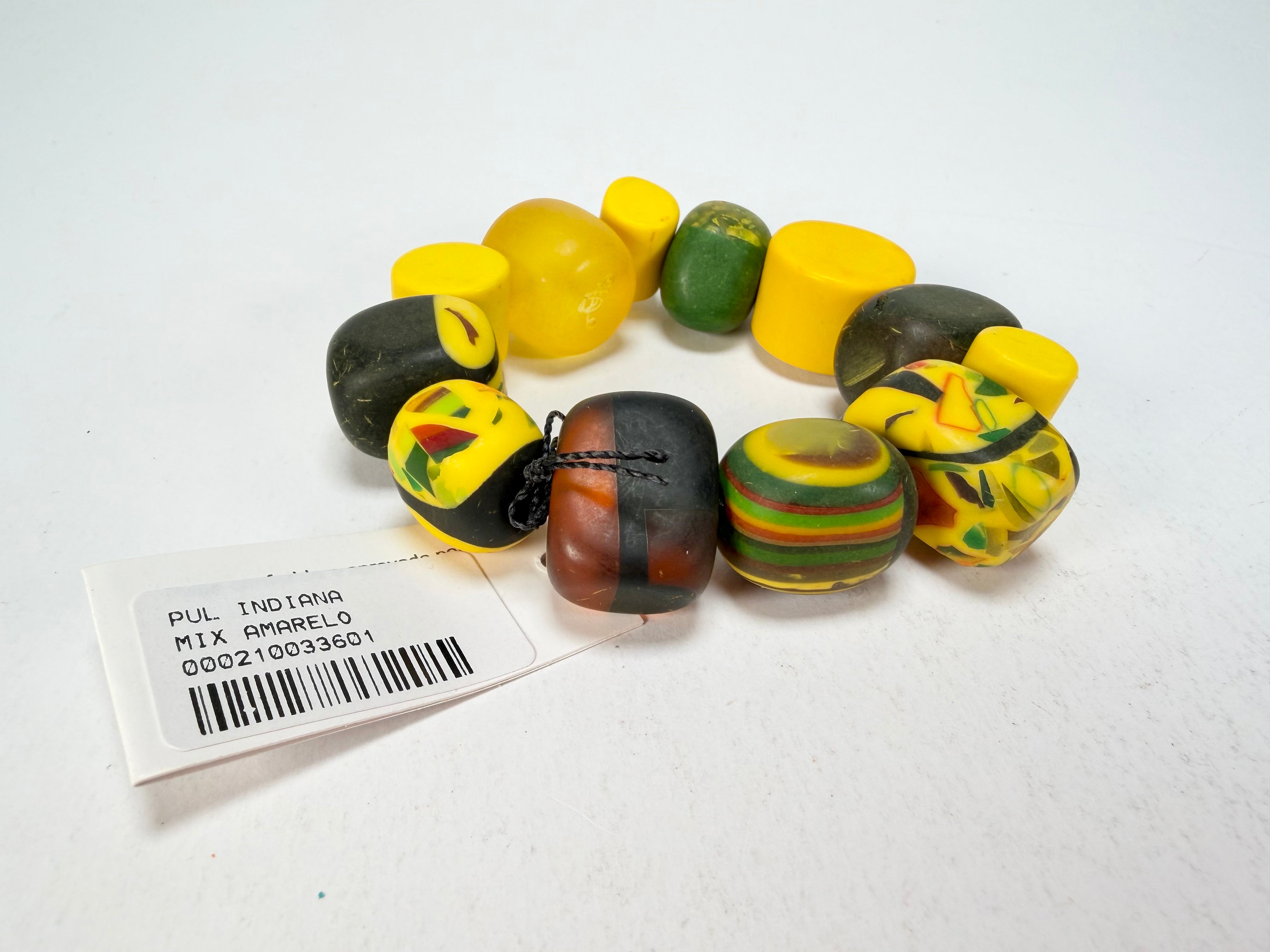 Sobral - Indiana "Amarelo" Yellow Mix Elasticated Resin Bracelet ( 000210 )