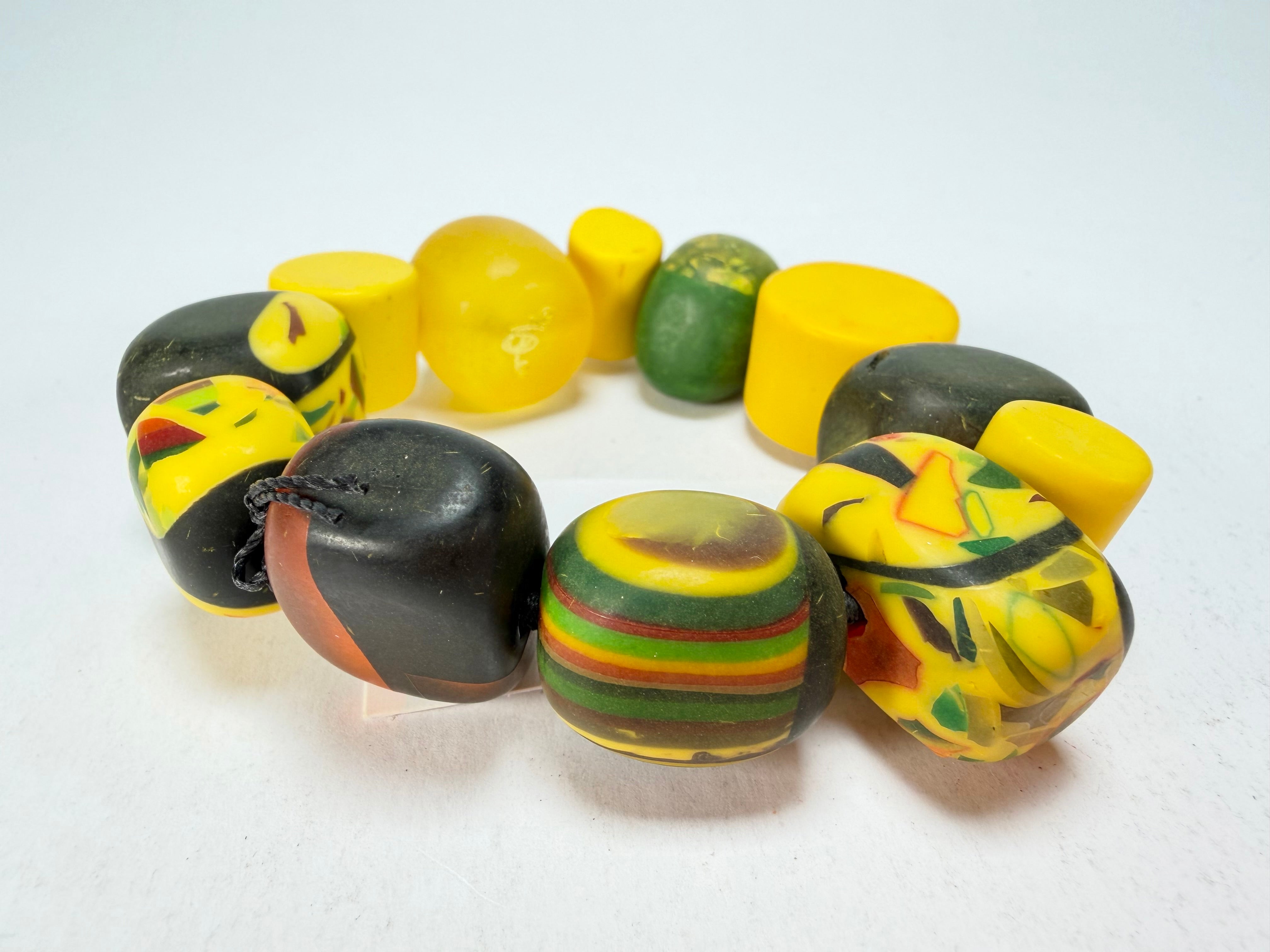 Sobral - Indiana "Amarelo" Yellow Mix Elasticated Resin Bracelet ( 000210 )