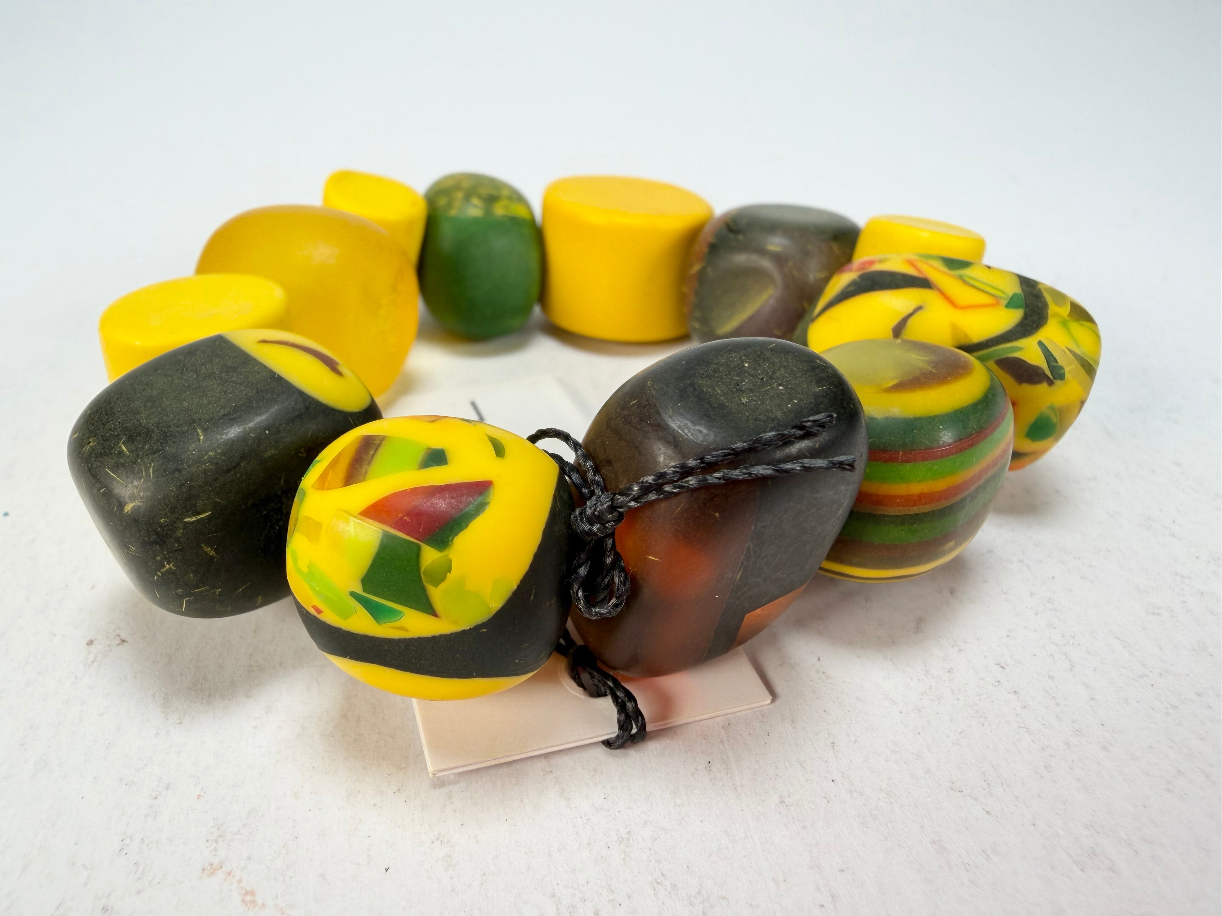 Sobral - Indiana "Amarelo" Yellow Mix Elasticated Resin Bracelet ( 000210 )