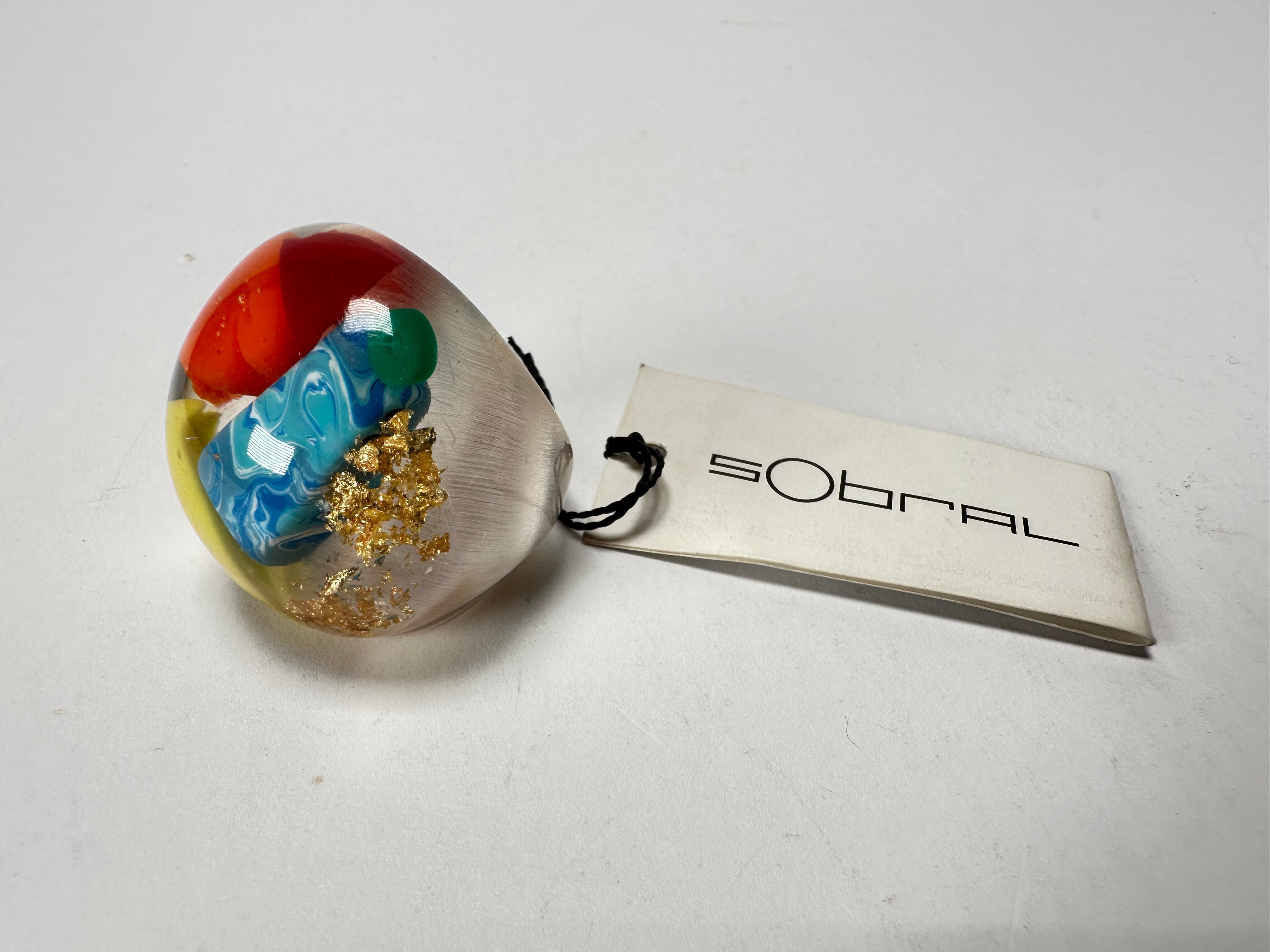 Sobral - Past Present "Corcovado" Resin Ring ( 003259 ) - Size UK Q / US 8