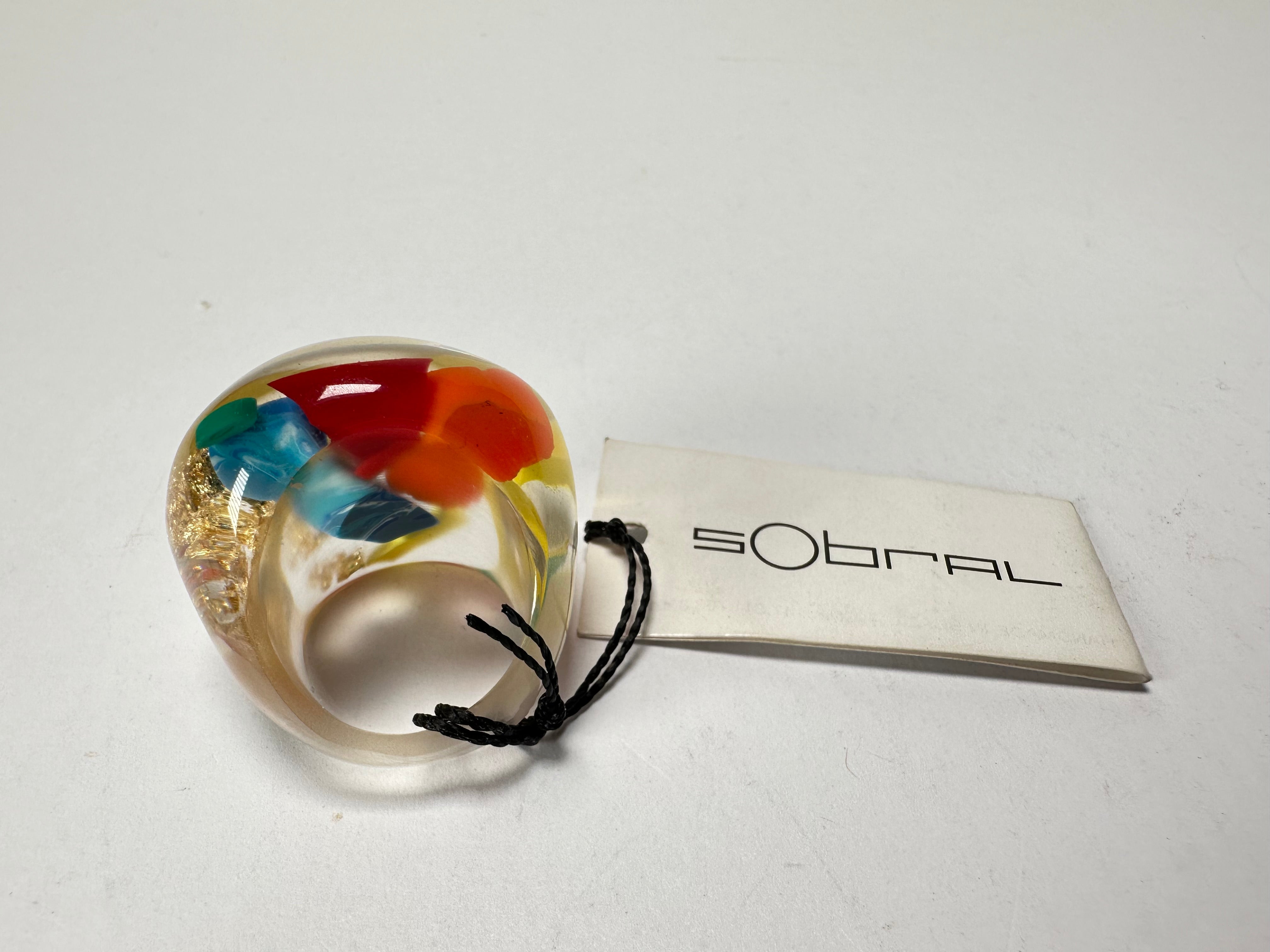 Sobral - Past Present "Corcovado" Resin Ring ( 003259 ) - Size UK Q / US 8