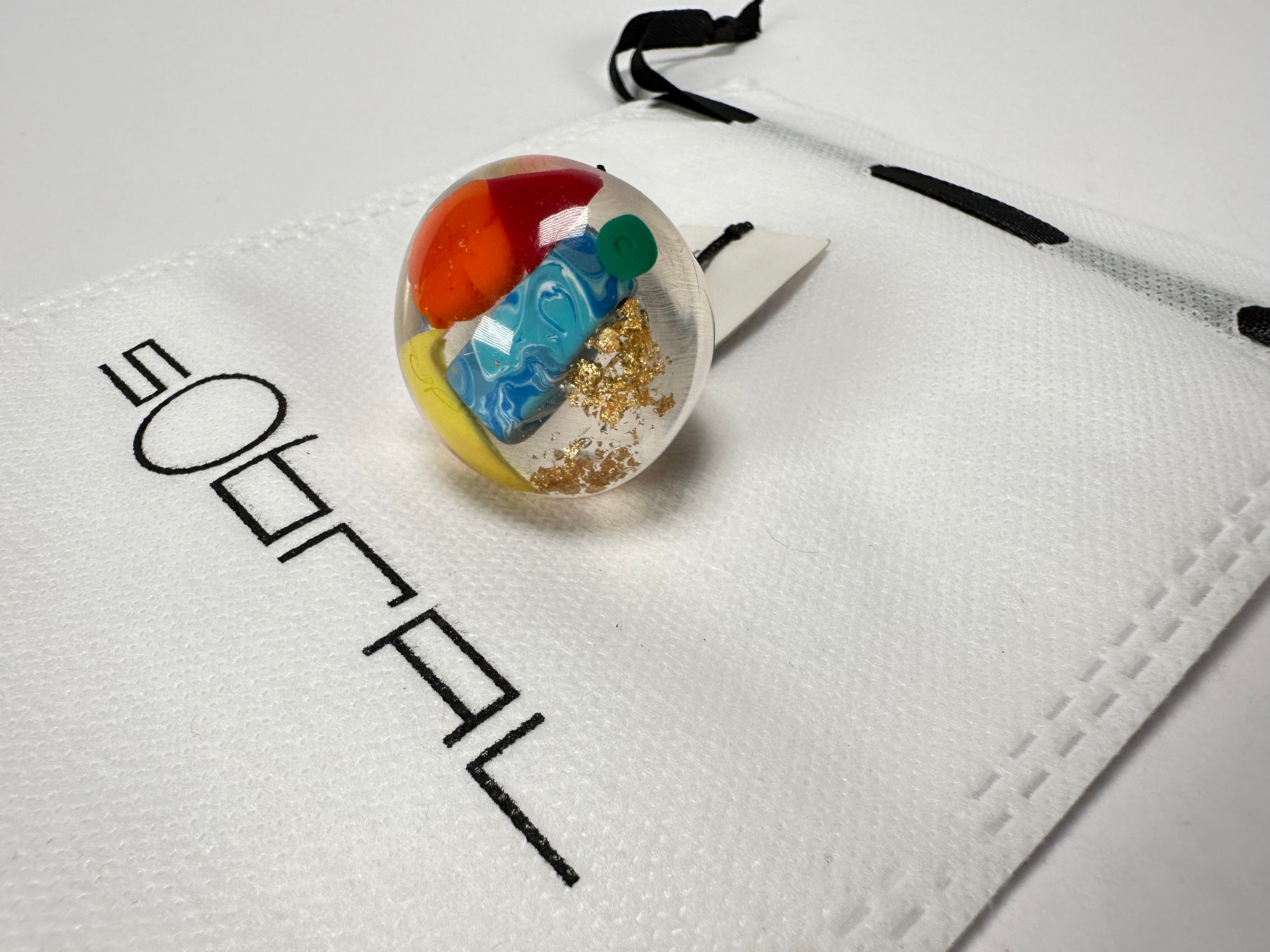 Sobral - Past Present "Corcovado" Resin Ring ( 003259 ) - Size UK Q / US 8