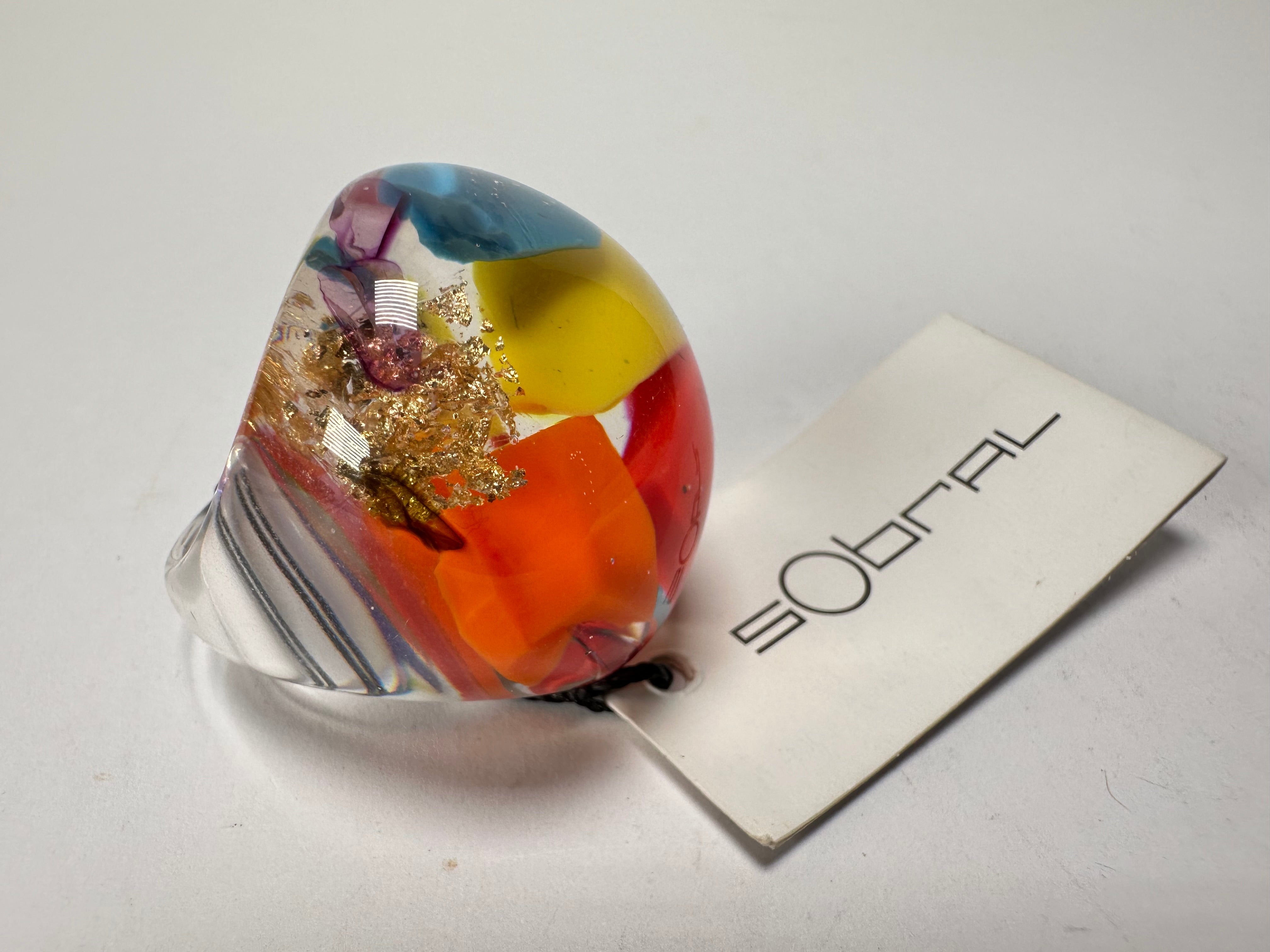 Sobral - Past Present "Corcovado" Resin Ring ( 003259 ) - Size UK S / US 9