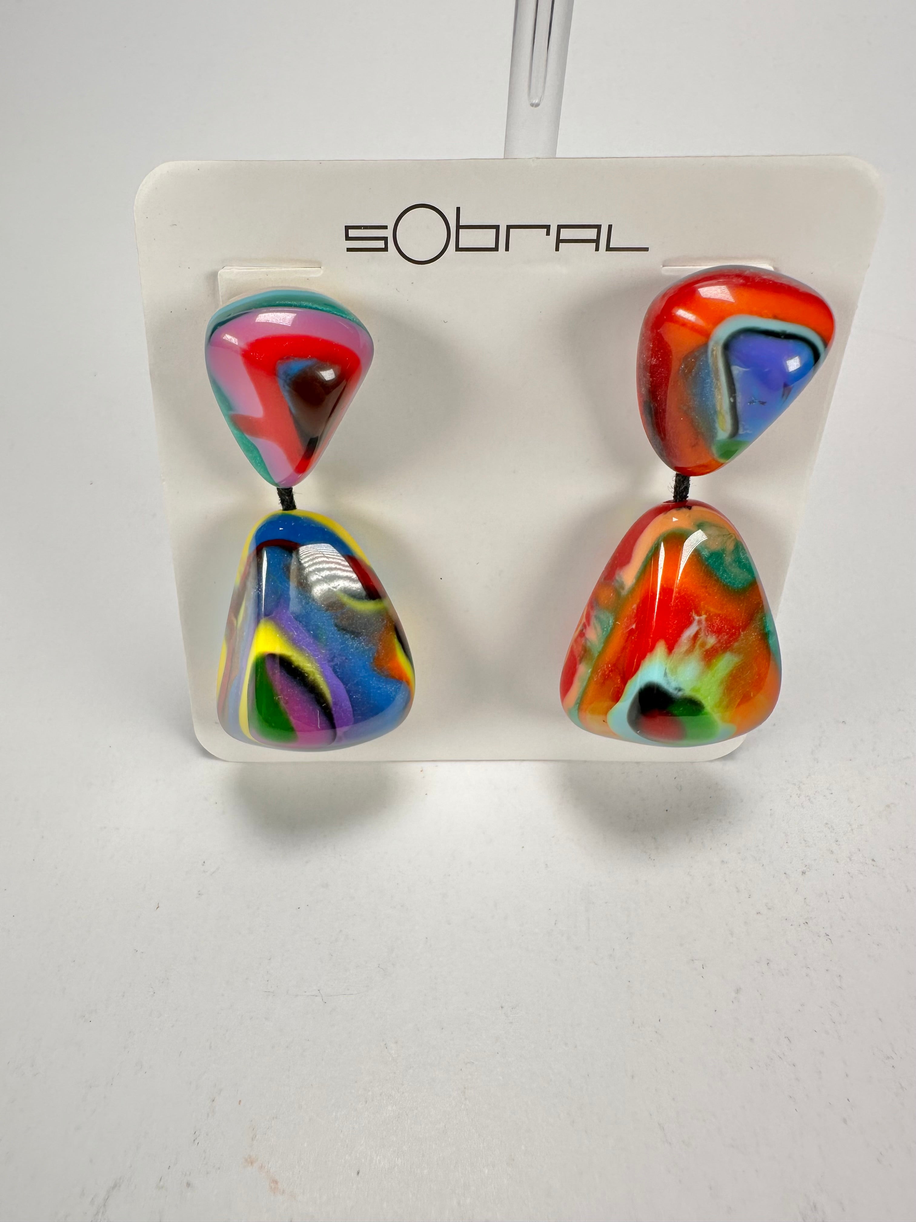Sobral - Multi-Colour "Anton" Resin Earrings ( 003611 )
