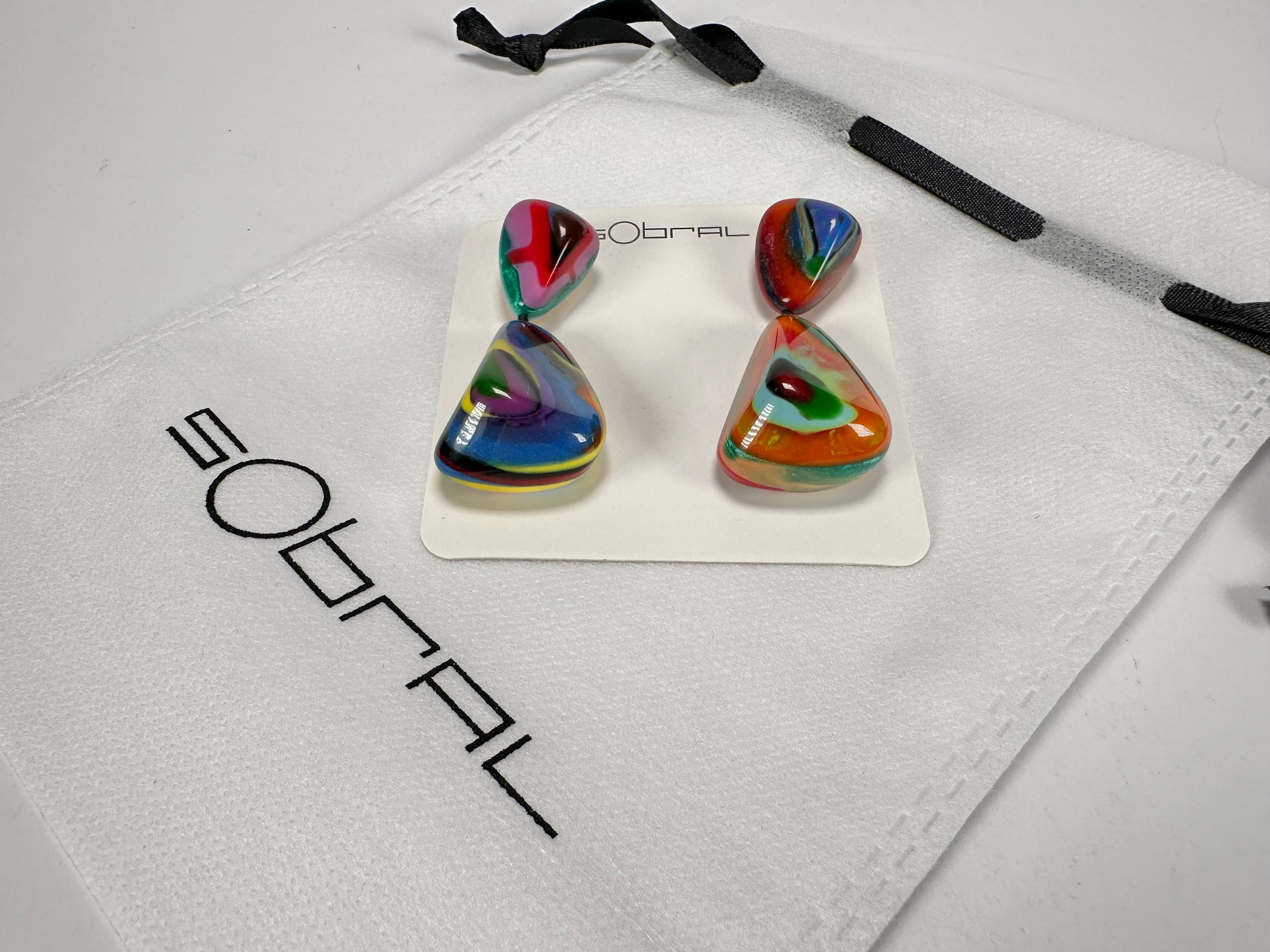 Sobral - Multi-Colour "Anton" Resin Earrings ( 003611 )