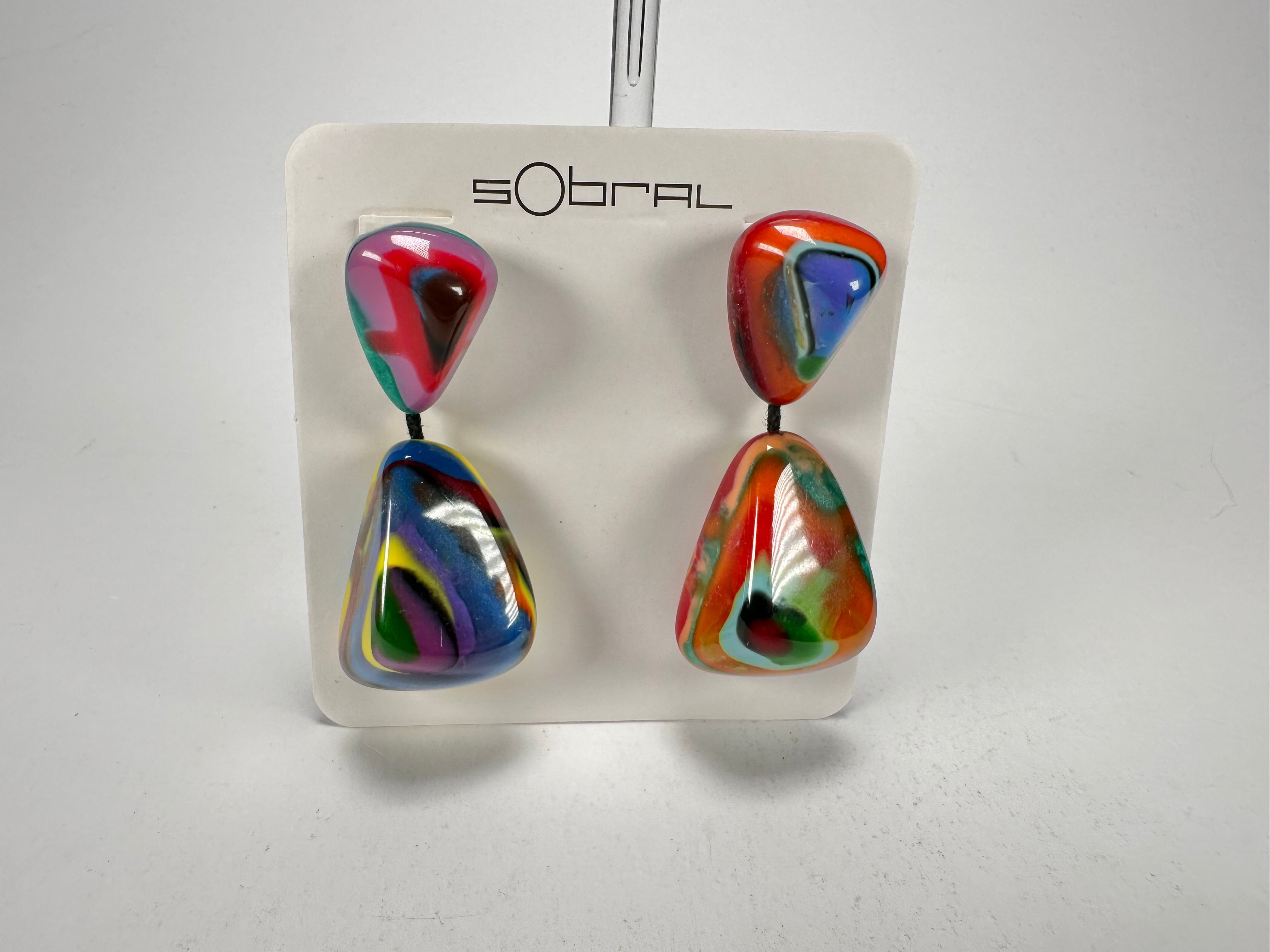 Sobral - Multi-Colour "Anton" Resin Earrings ( 003611 )