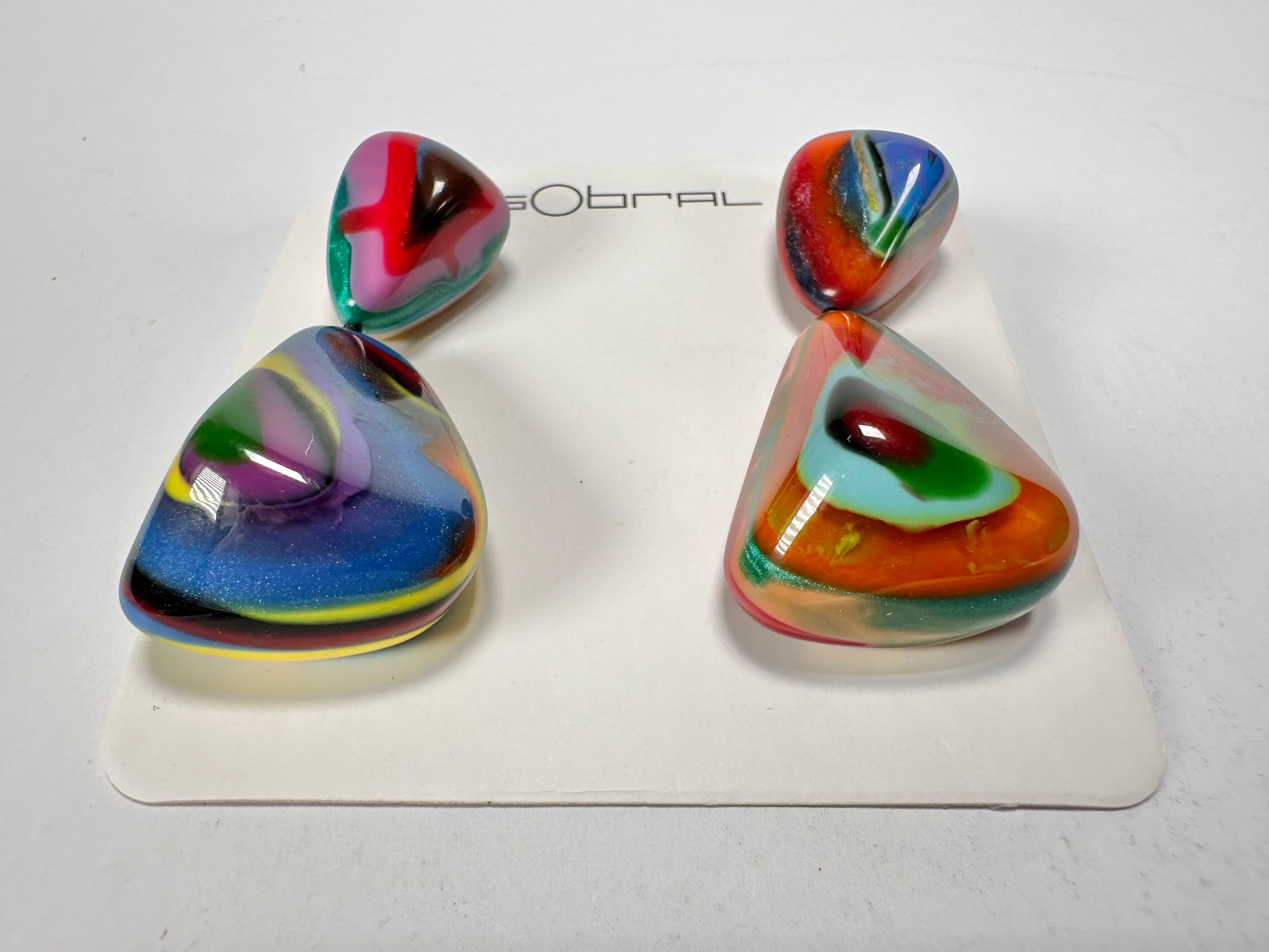 Sobral - Multi-Colour "Anton" Resin Earrings ( 003611 )