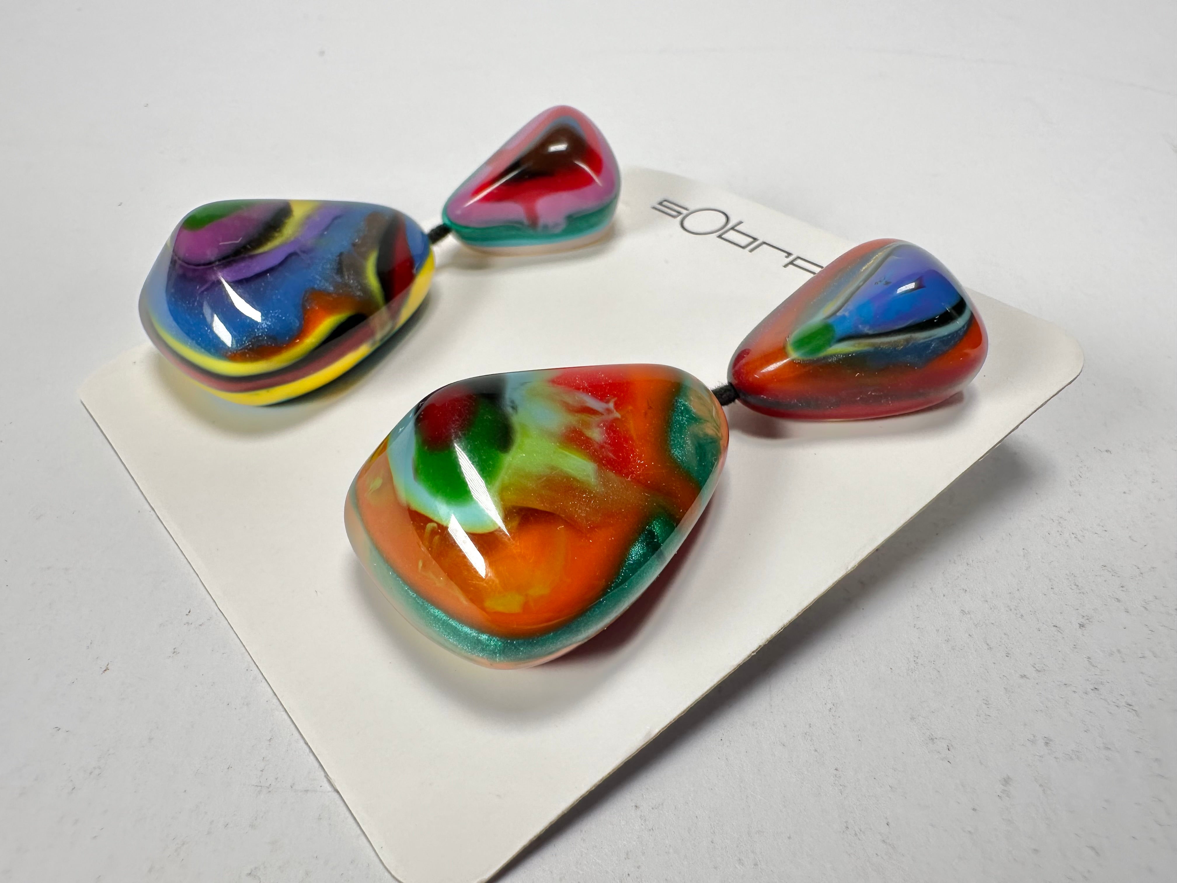 Sobral - Multi-Colour "Anton" Resin Earrings ( 003611 )