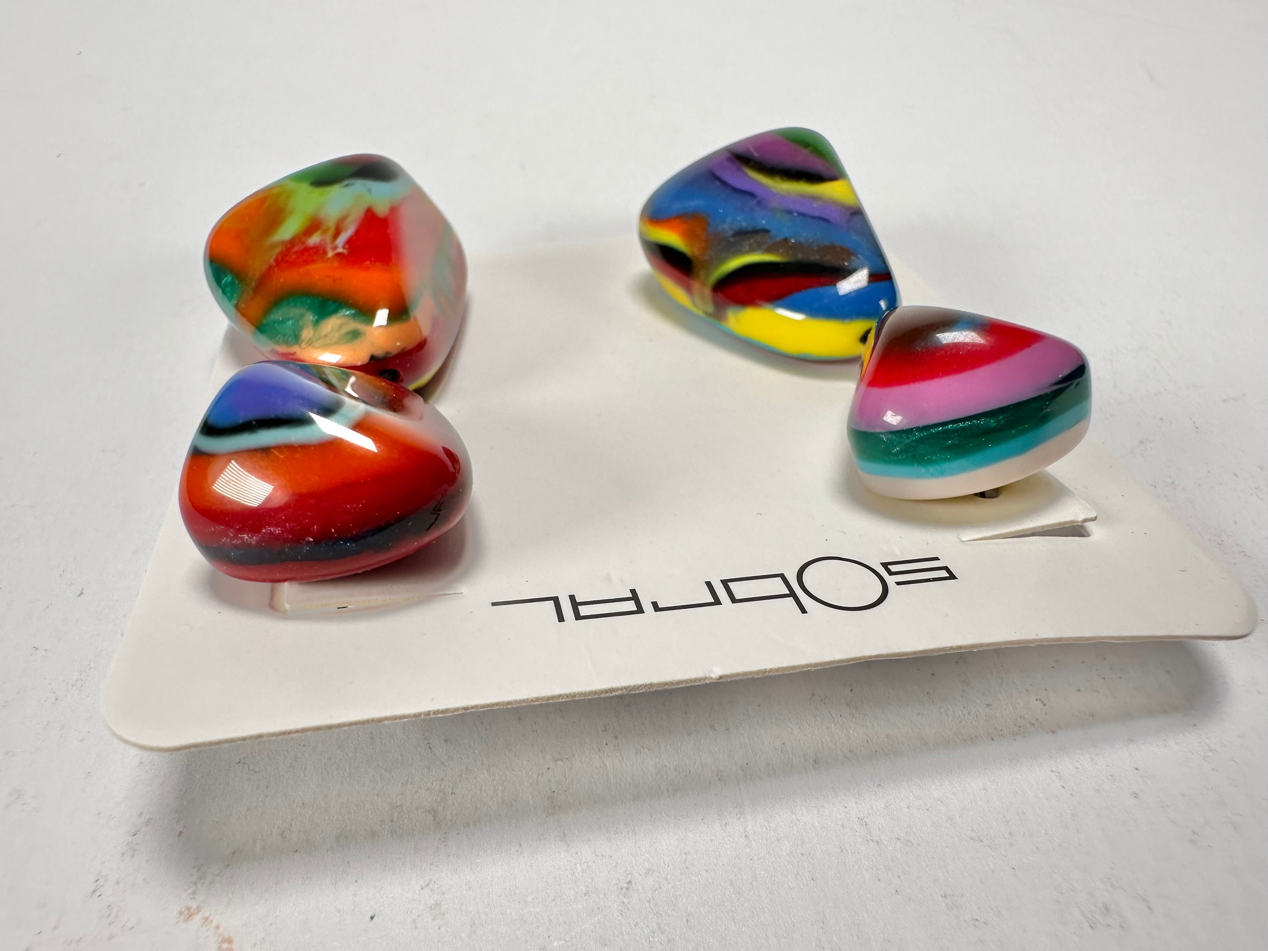 Sobral - Multi-Colour "Anton" Resin Earrings ( 003611 )